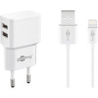 goobay Apple Lightning Dual Ladeset 2,4 A, Ladegerät weiß