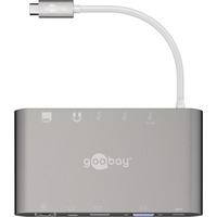 goobay USB-C Multiport-Adapter All in 1, Kartenleser silber
