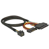 DeLOCK Adapterkabel SFF-8643 > U.2 SFF-8639 + SATA Stromanschluss schwarz, 50cm