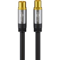 goobay Antennenkabel (135dB typ), Koax-Buchse > Koax-Stecker schwarz, 1 Meter