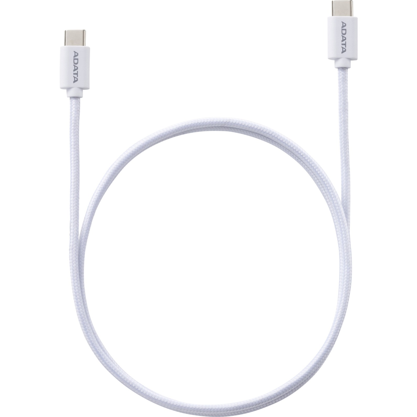 ADATA USB 2.0 Kabel, USB-C Stecker > USB-C Stecker weiß, 2 Meter, PD 3.0, QC 3.0, Laden mit bis zu 100 Watt