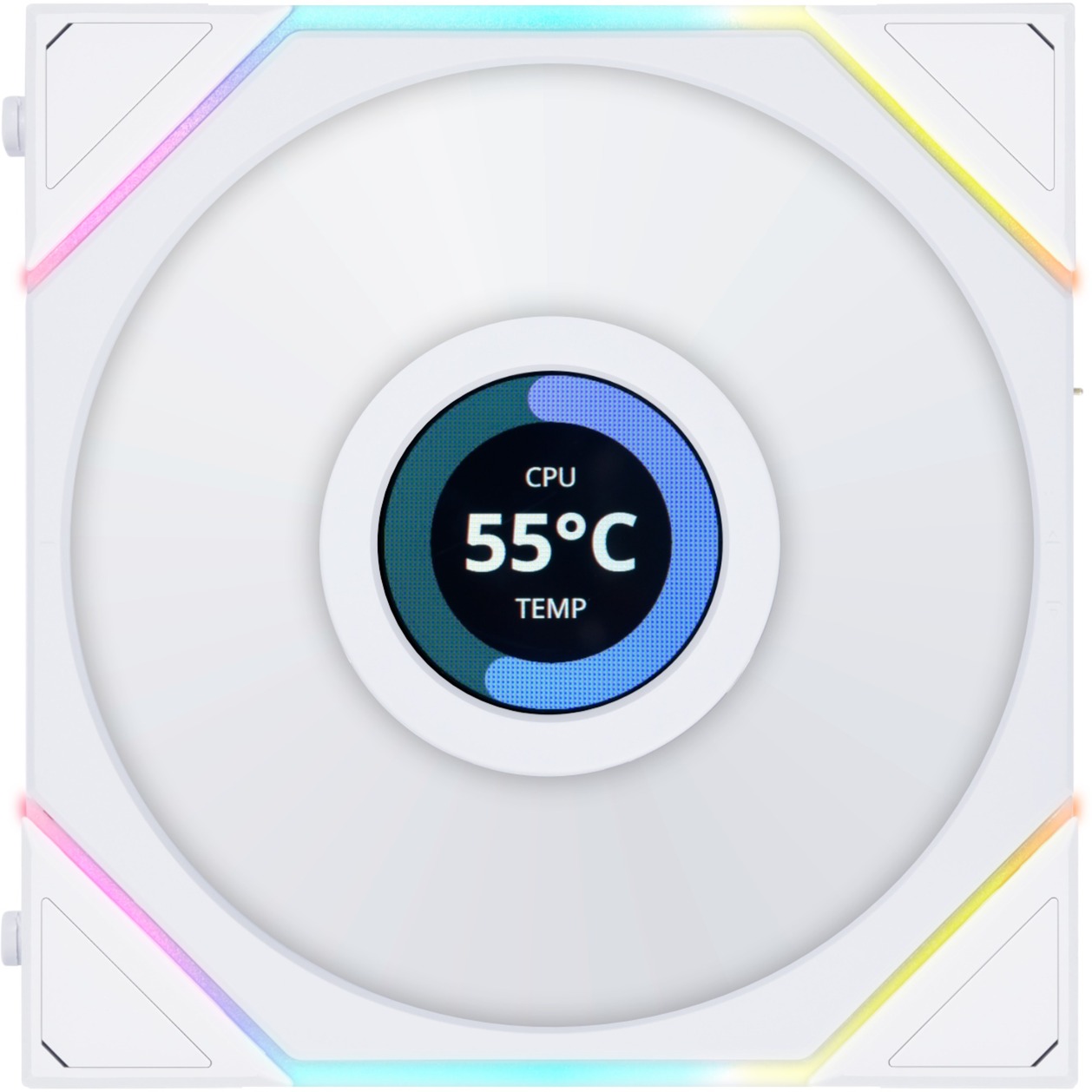 Lian Li UNI FAN TL120 LCD, Gehäuselüfter weiß, Reverse Blade, 124 mm