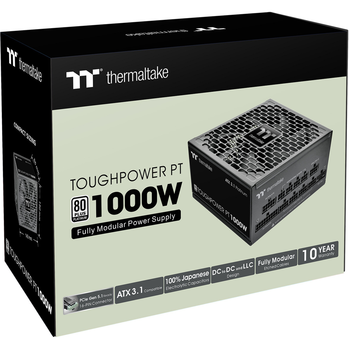 Thermaltake Toughpower PT 1000W, PC-Netzteil 1x 12 Pin High Power GPU, 4x PCIe, Kabelmanagement, 1000 Watt