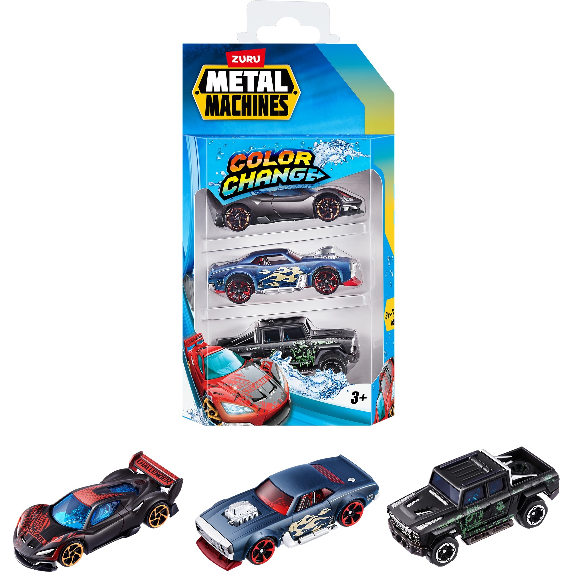 ZURU Metal Machines - Color Shifters 3er-Pack, Spielfahrzeug