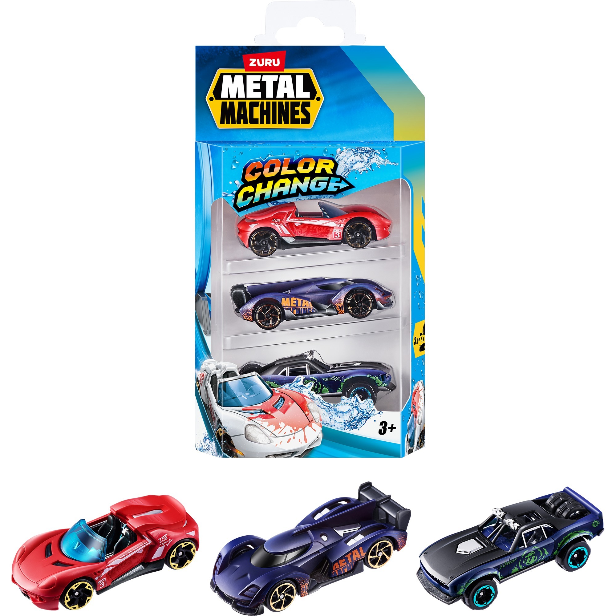 ZURU Metal Machines - Color Shifters 3er-Pack, Spielfahrzeug