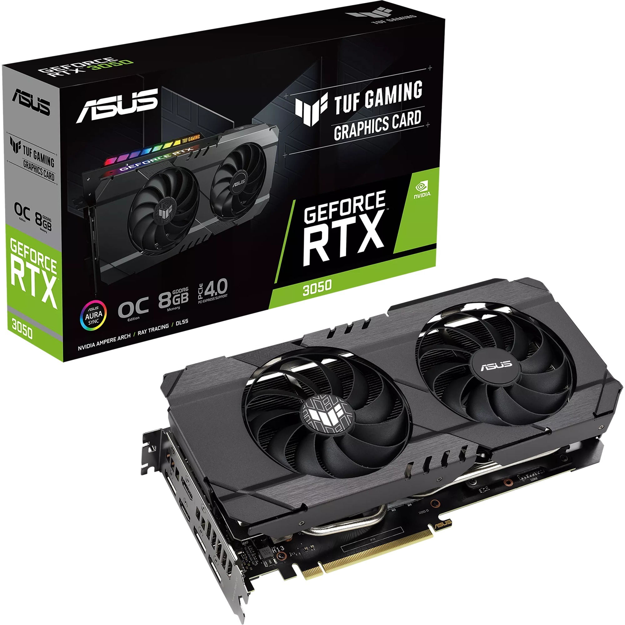 ASUS GeForce RTX 3050 TUF GAMING OC, Grafikkarte Lite Hash Rate, 3x DisplayPort, 2x HDMI 2.1