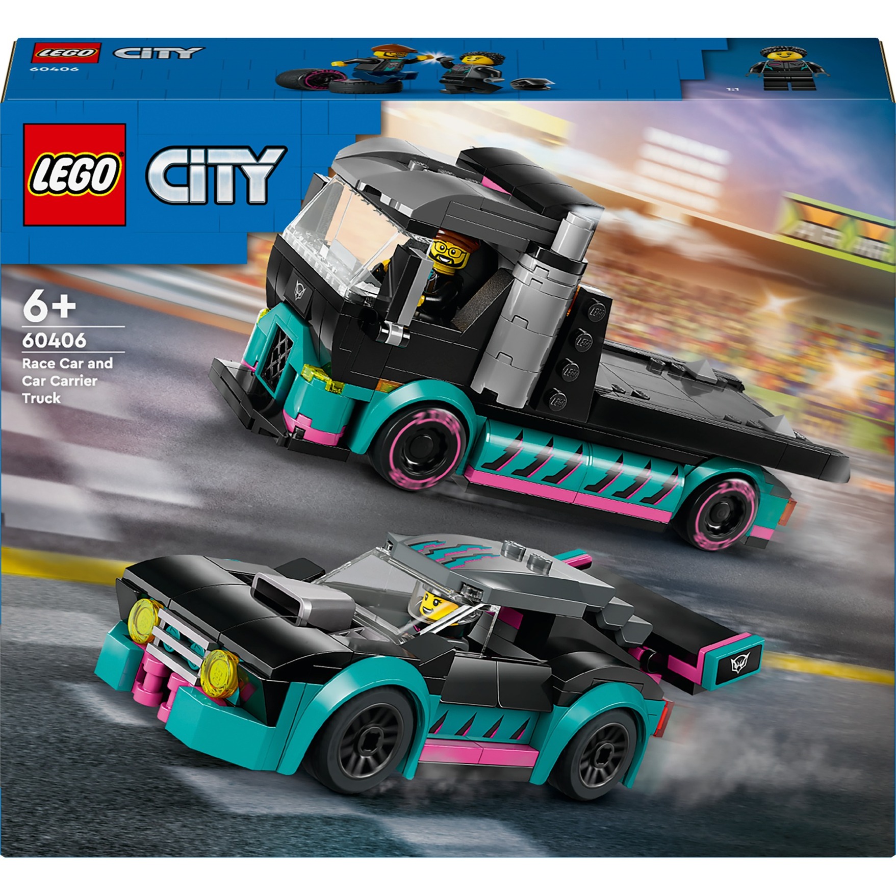 LEGO 60406 City Autotransporter mit Rennwagen, Konstruktionsspielzeug