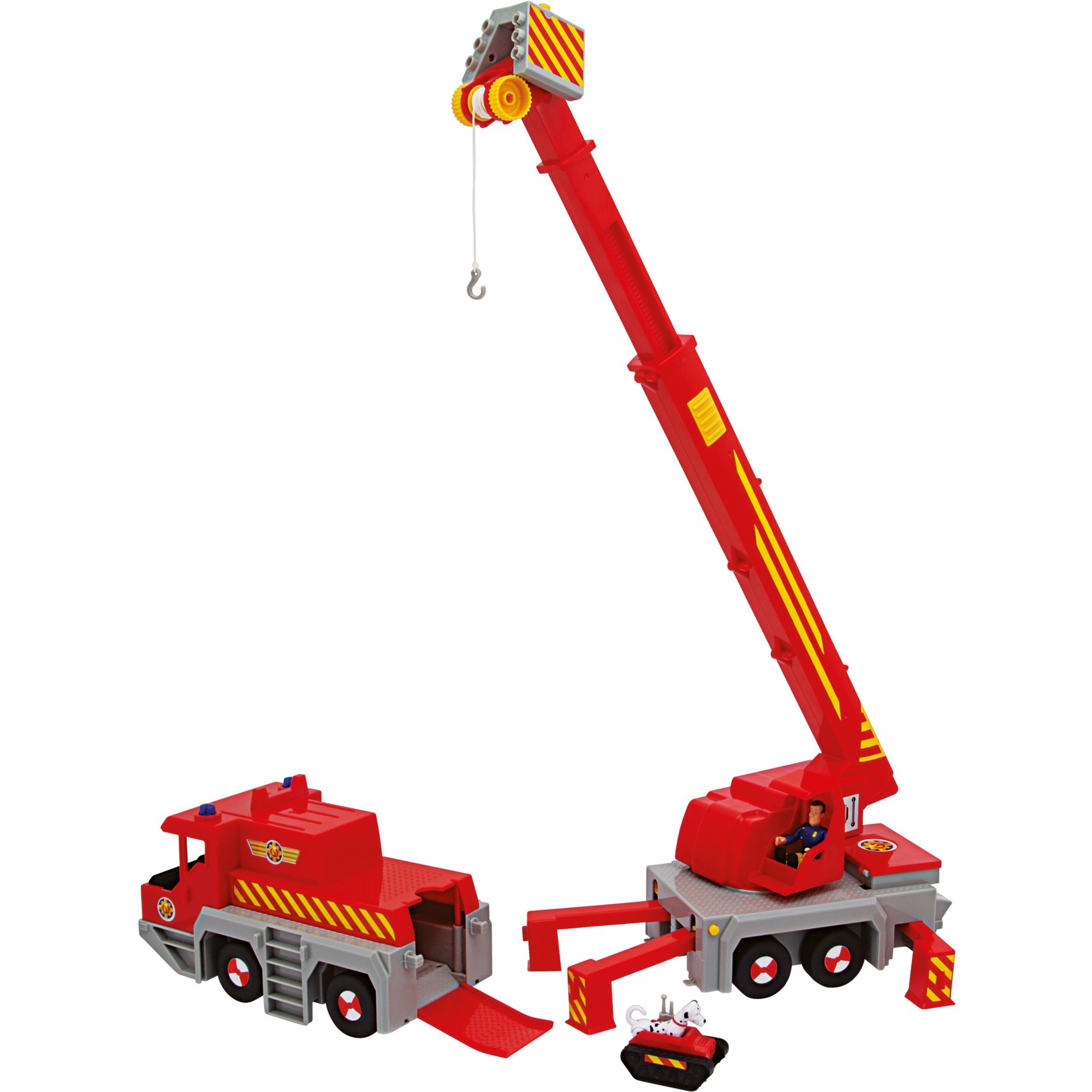 Simba Feuerwehrmann Sam 2-in -1 Rettungskran, Spielfahrzeug rot/gelb