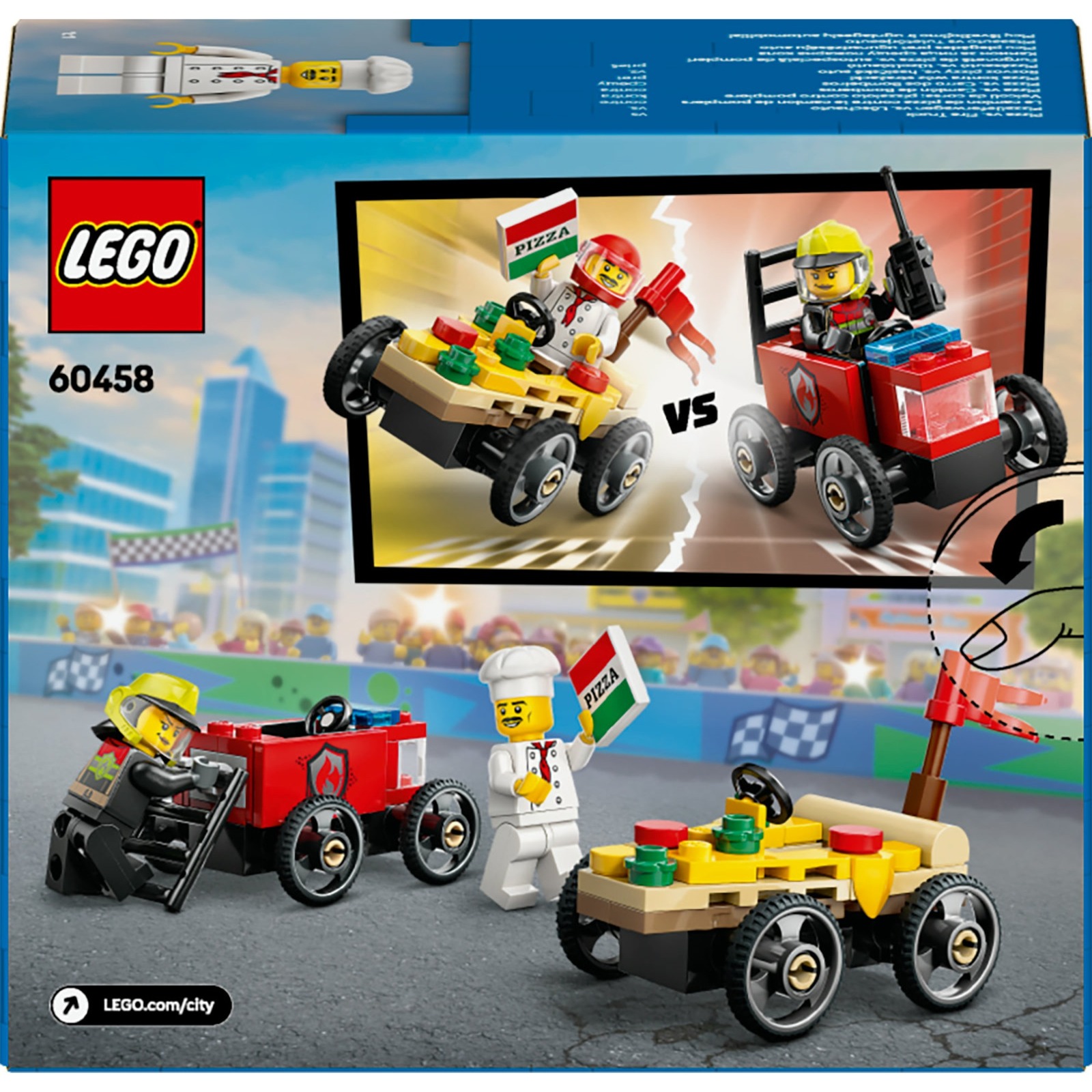 LEGO 60458 City Pizzalieferwagen vs. Löschauto, Konstruktionsspielzeug