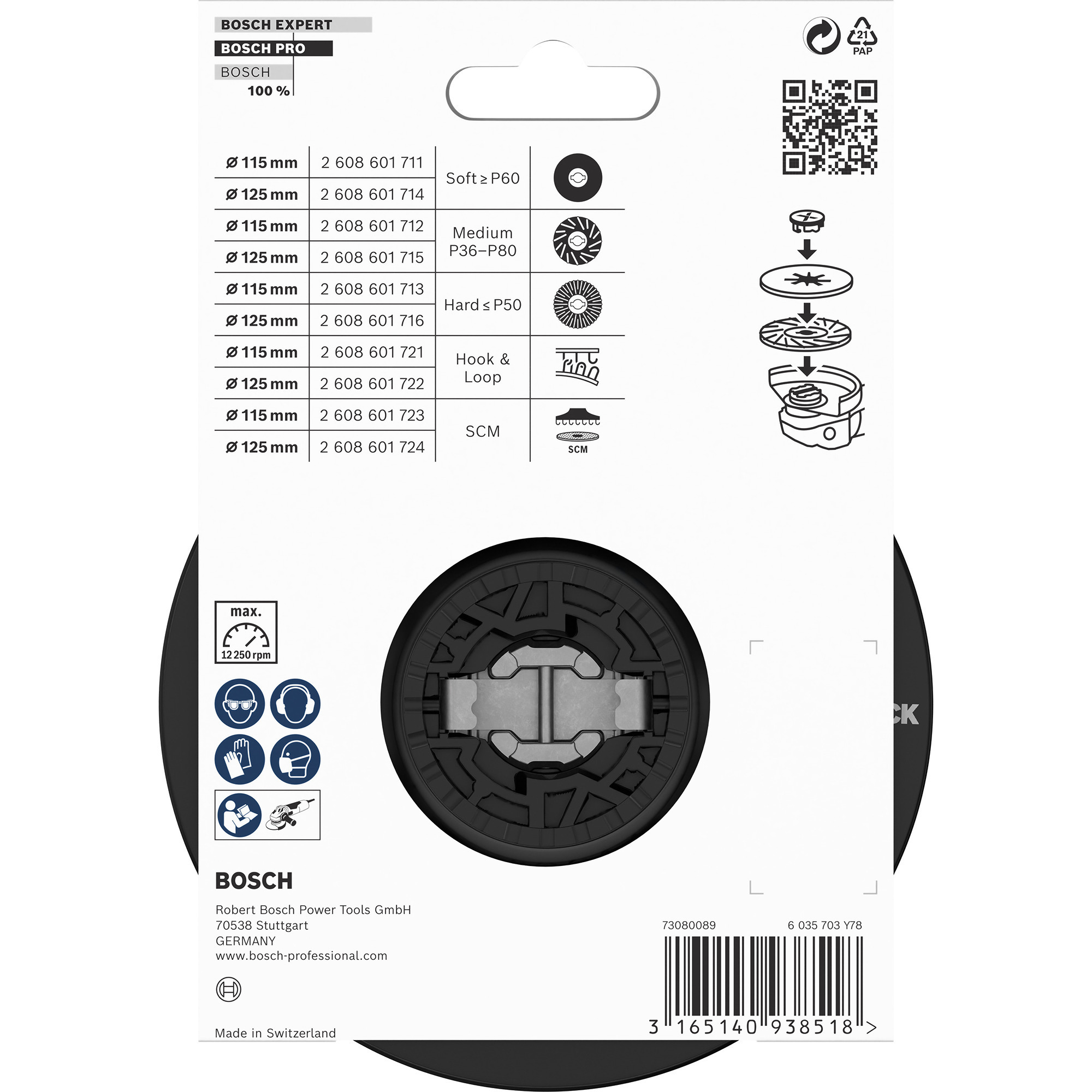 Bosch X-LOCK Stützteller mittelhart, Ø 125mm, Schleifteller
