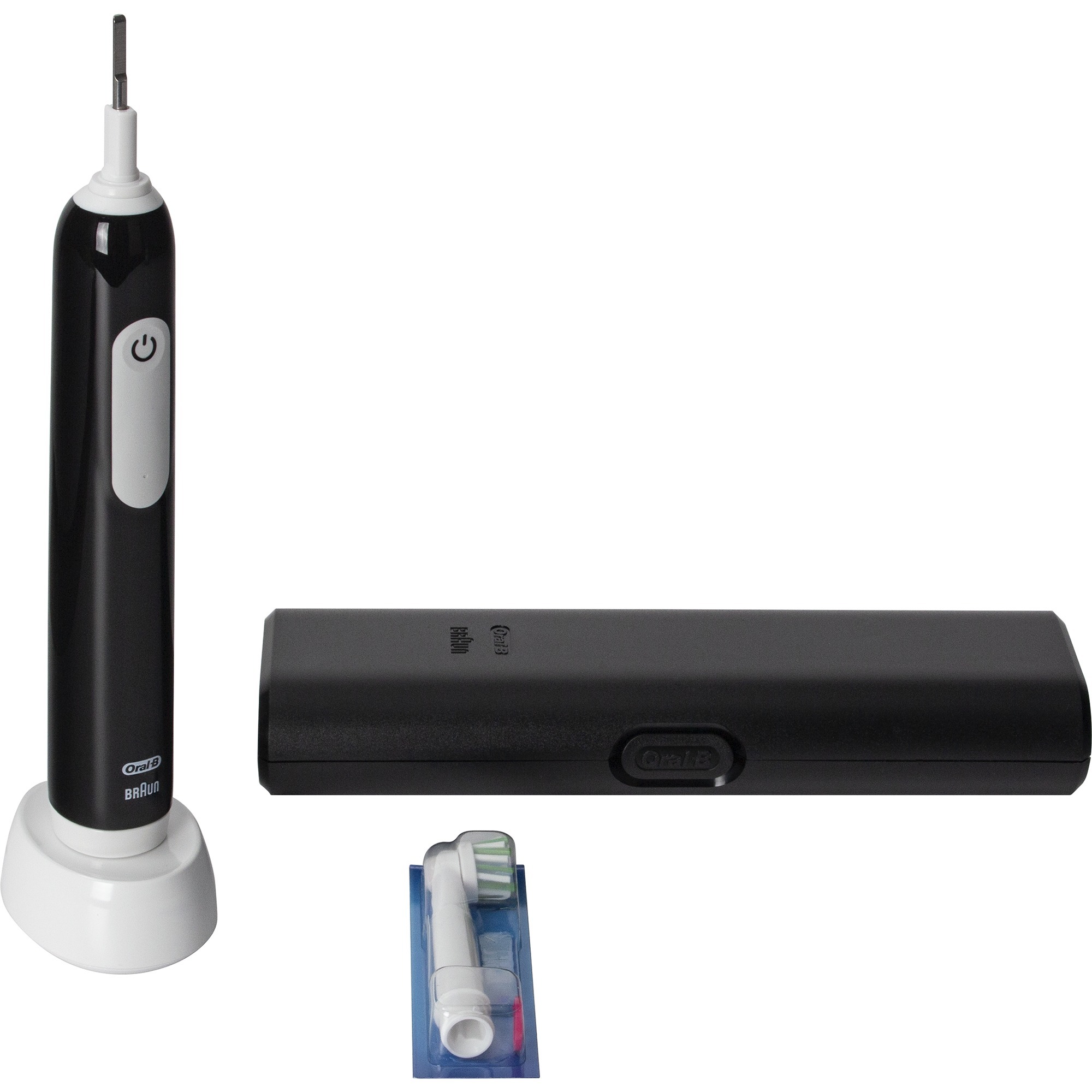 Braun Oral-B Pro 1 Cross Action , Elektrische Zahnbürste schwarz, mit Reiseetui