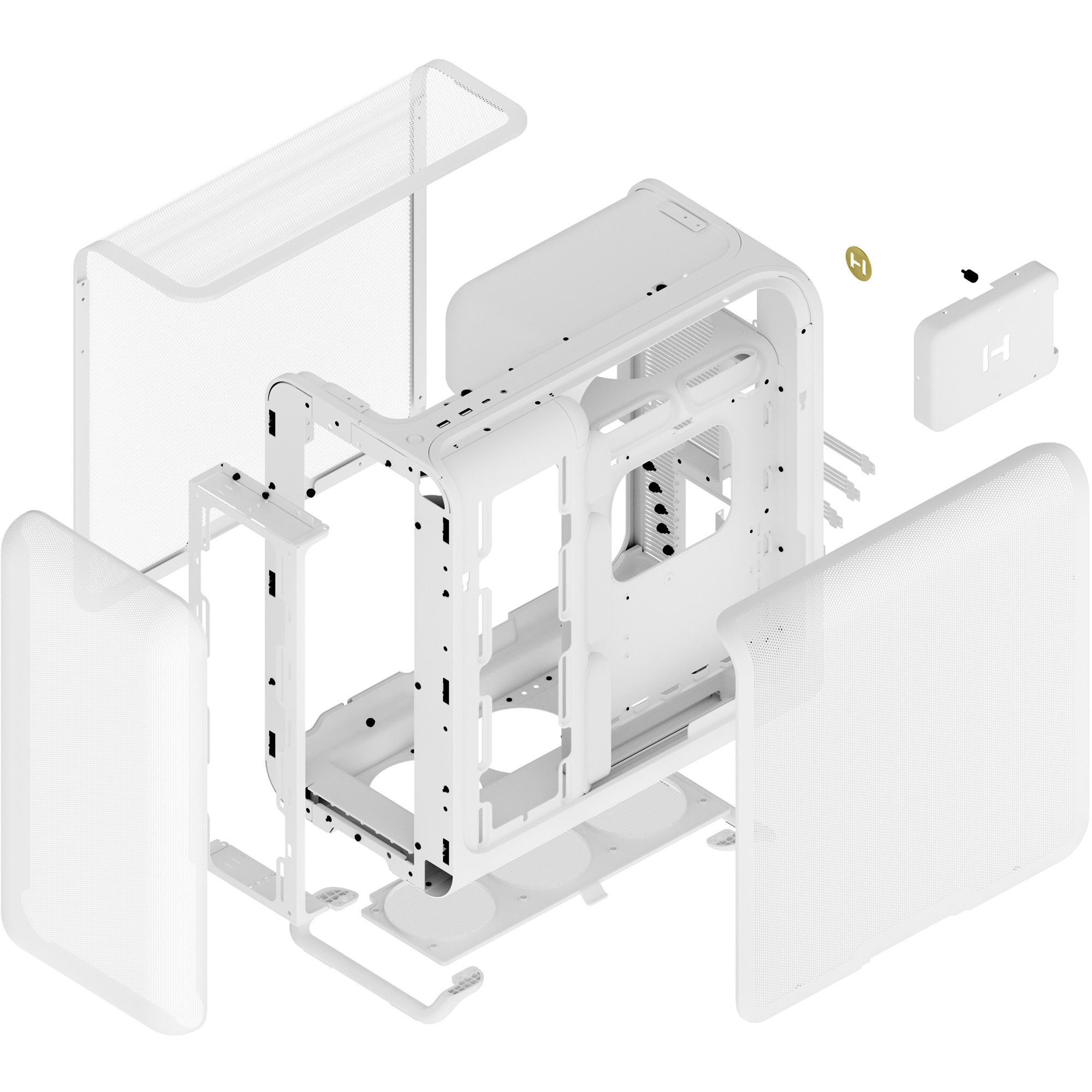 HYTE X50 Air , Tower-Gehäuse weiß, Vollflächiges Micro-Mesh