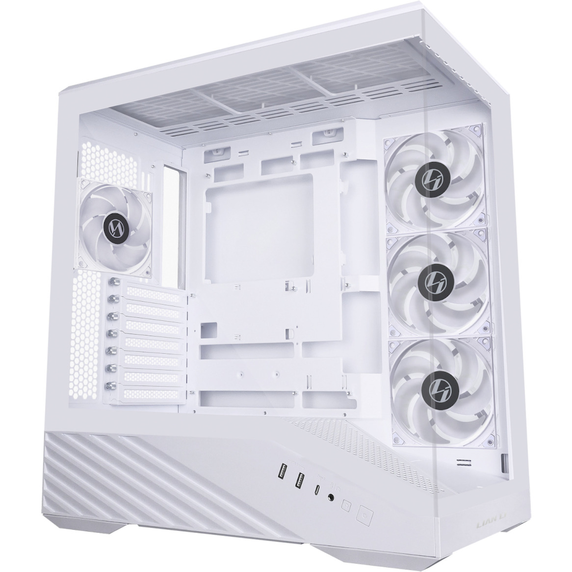 Lian Li Vector V100 , Tower-Gehäuse weiß, Tempered Glass x 2