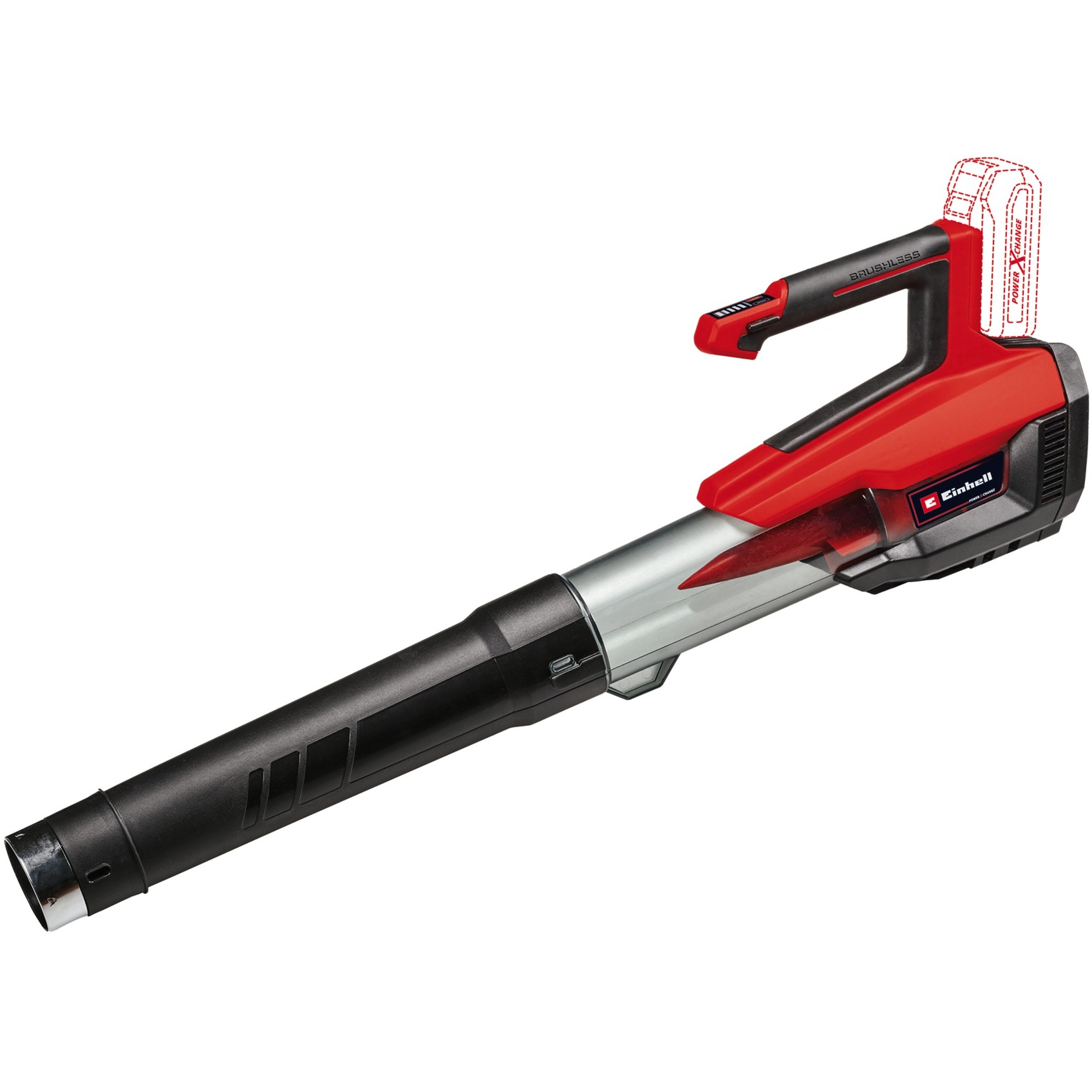 EINHELL Professional Akku-Laubbläser GP-LB 18/200 Li GK - Solo, 18Volt rot/schwarz, ohne Akku und Ladegerät, mit Dachrinnen-Reinigungsset
