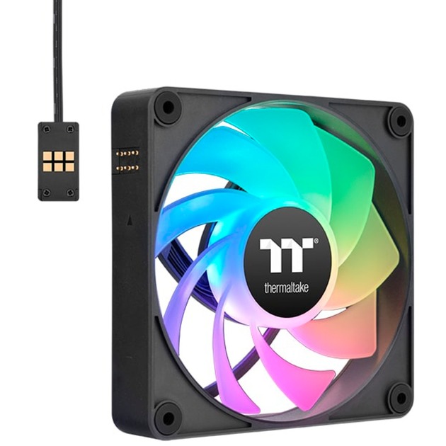 Thermaltake CT140 EX Reverse ARGB Sync PC Cooling Fan, Gehäuselüfter schwarz, 3er Pack, 140 mm