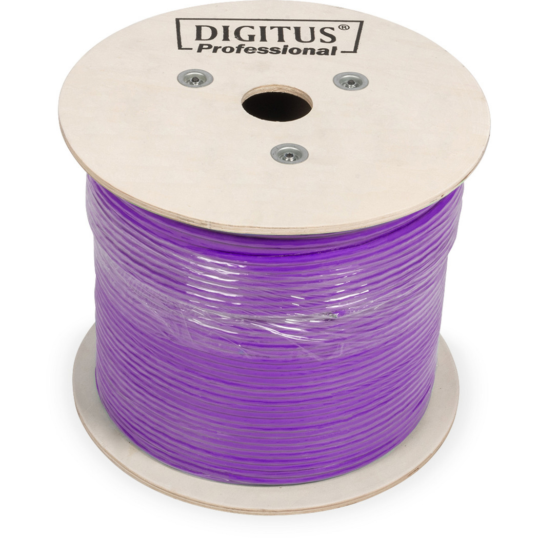 Digitus Professional Cat.6 U/UTP Verlegekabel simplex, Cca violett, 500 Meter Trommel