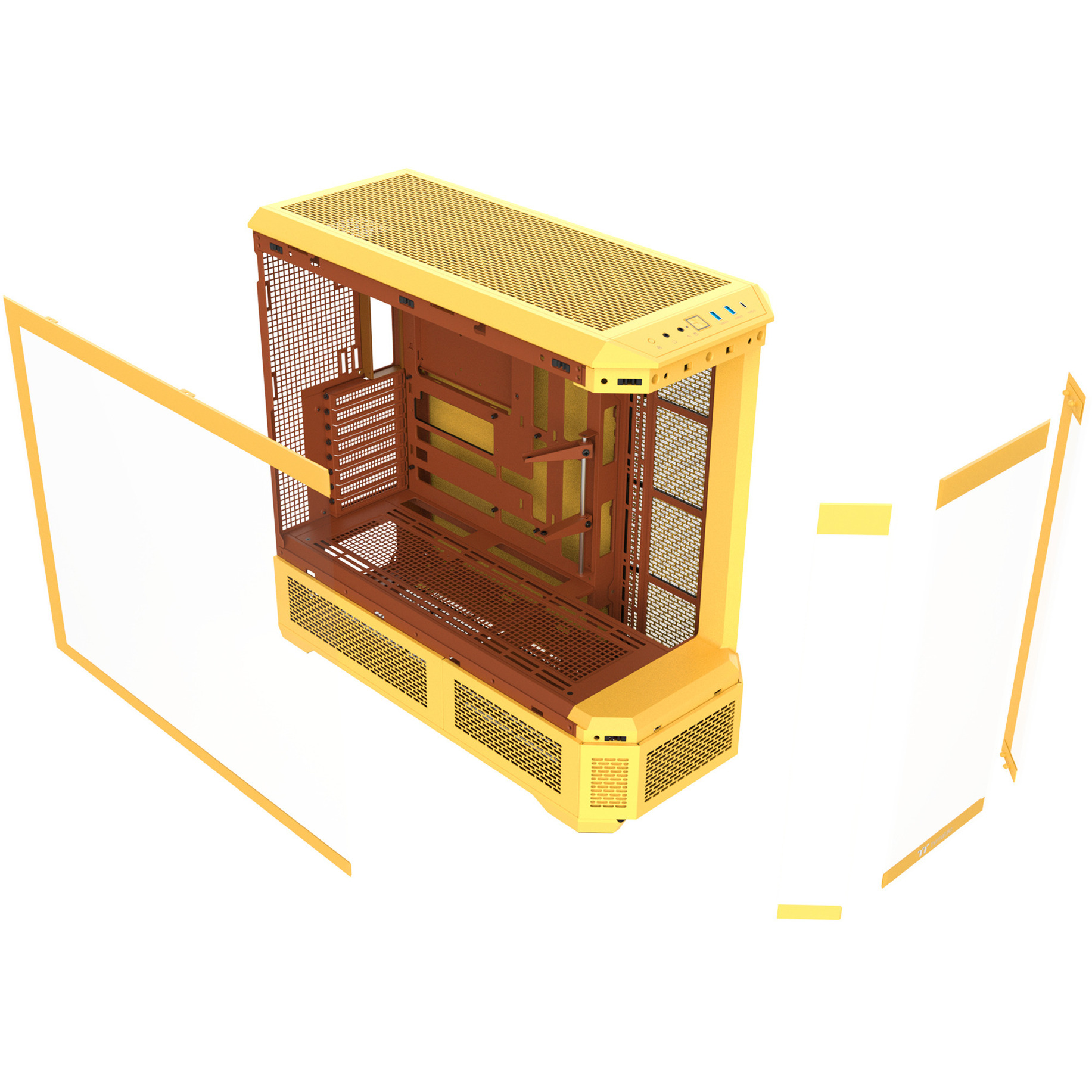 Thermaltake View 600 TG Butter Caramel, Big-Tower-Gehäuse gelb, Tempered Glass