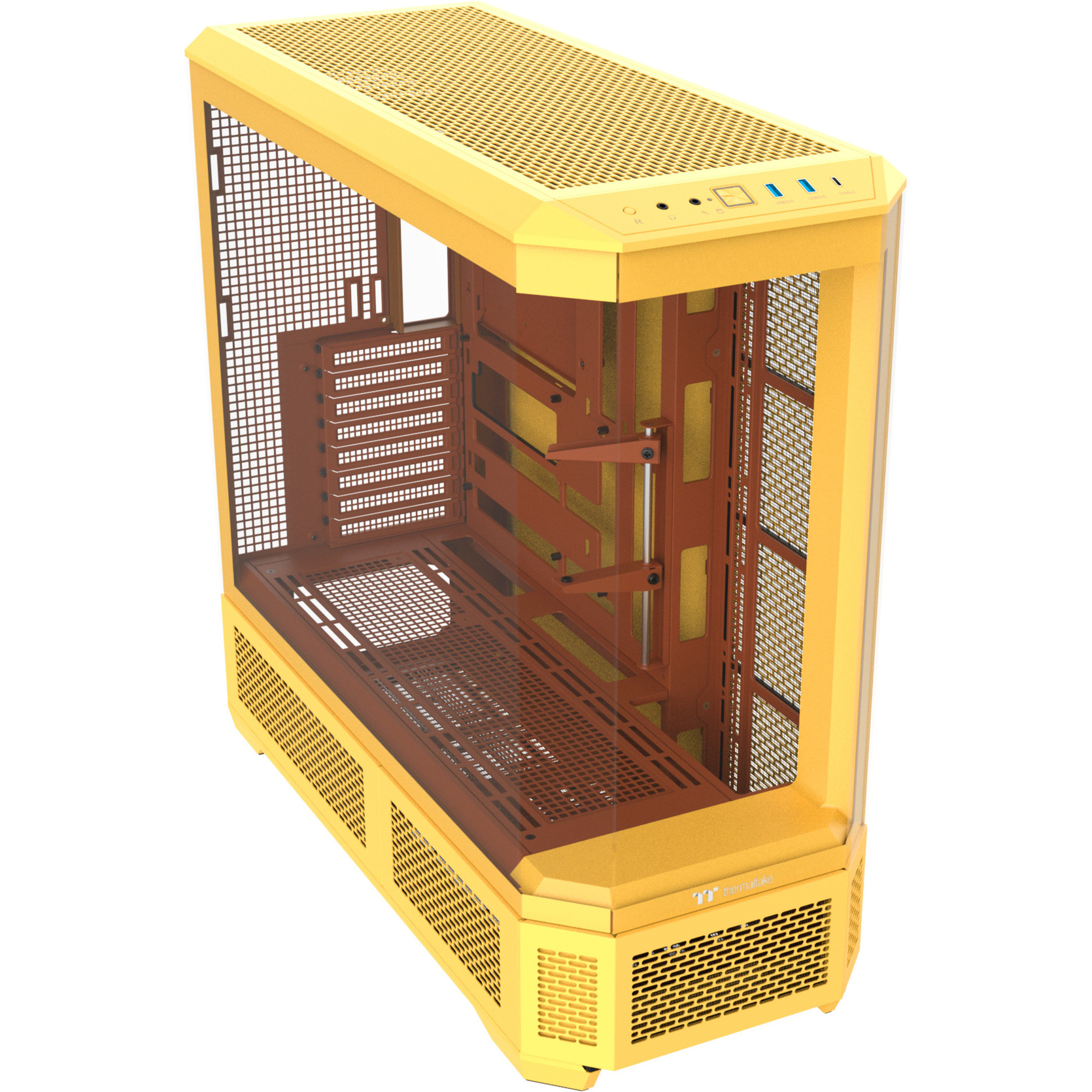 Thermaltake View 600 TG Butter Caramel, Big-Tower-Gehäuse gelb, Tempered Glass