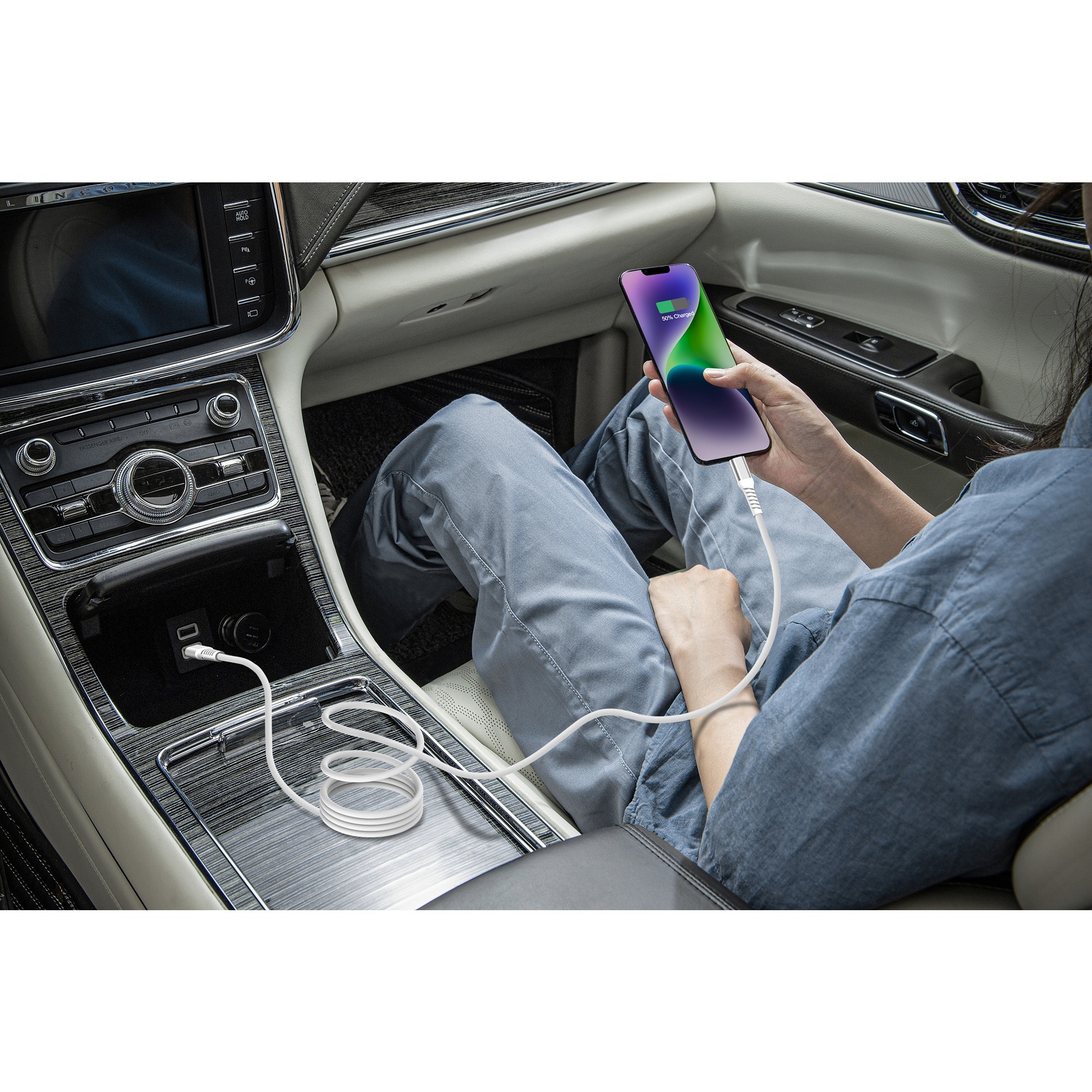 Nevox USB 2.0 Kabel, USB-C Stecker > USB-C Stecker 48V / 5A weiß, 2 Meter, PD 3.1, Laden mit bis zu 240 Watt, magnetisch aufrollbar