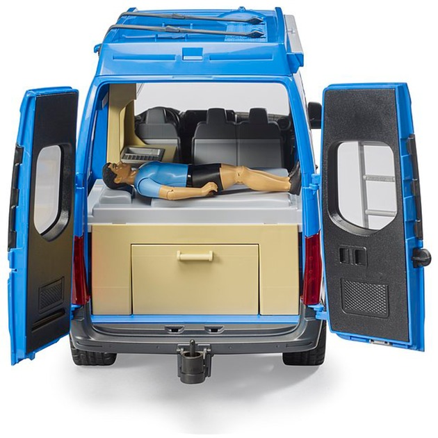 bruder MB Sprinter Camper mit Fahrer, Modellfahrzeug blau