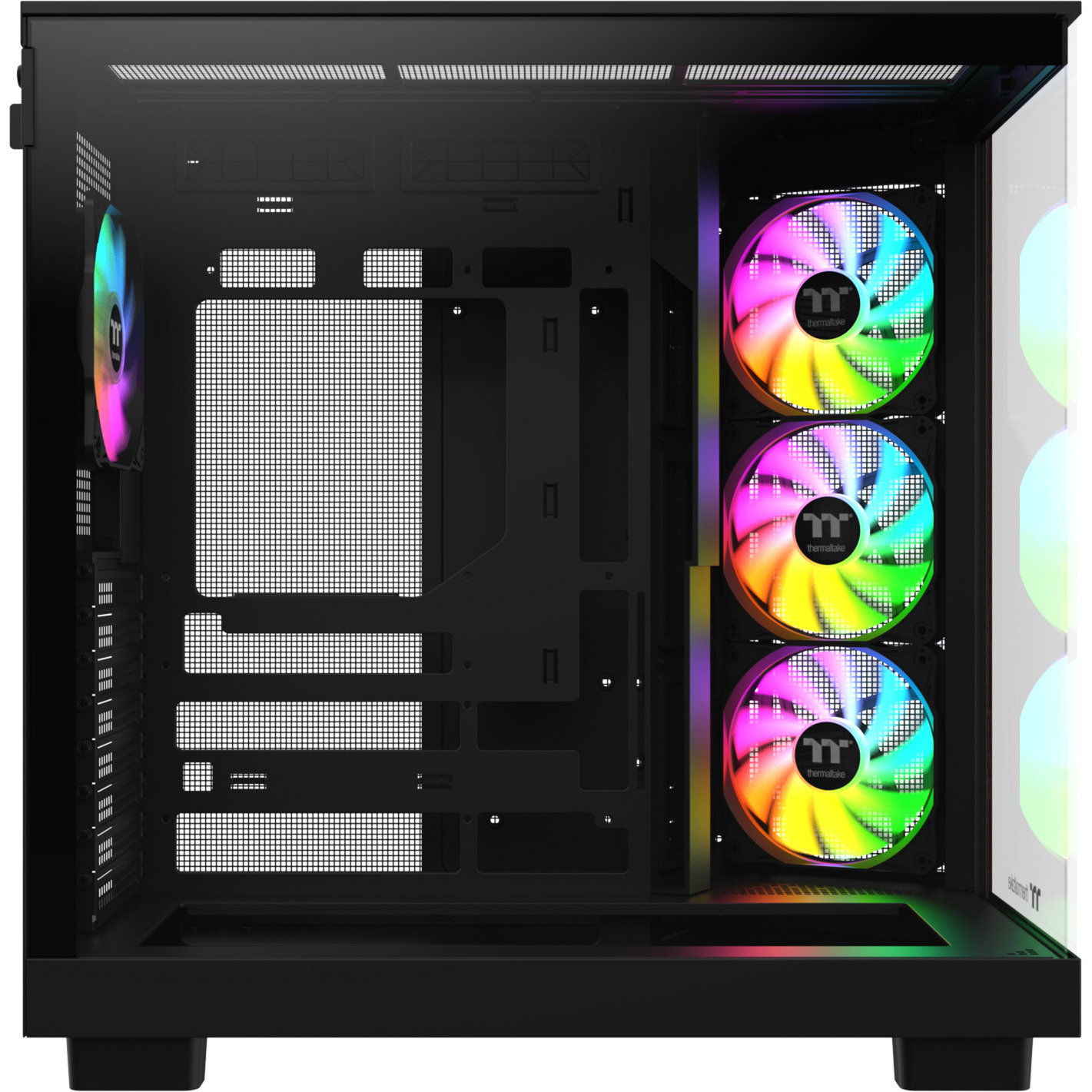 Thermaltake View 380 XL WS ARGB , Tower-Gehäuse schwarz/holz, Tempered Glass x 2, Holz-Struktur