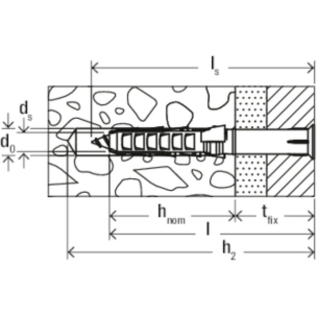 fischer Langschaftdübel SXR 6x60 hellgrau, 100 Stück
