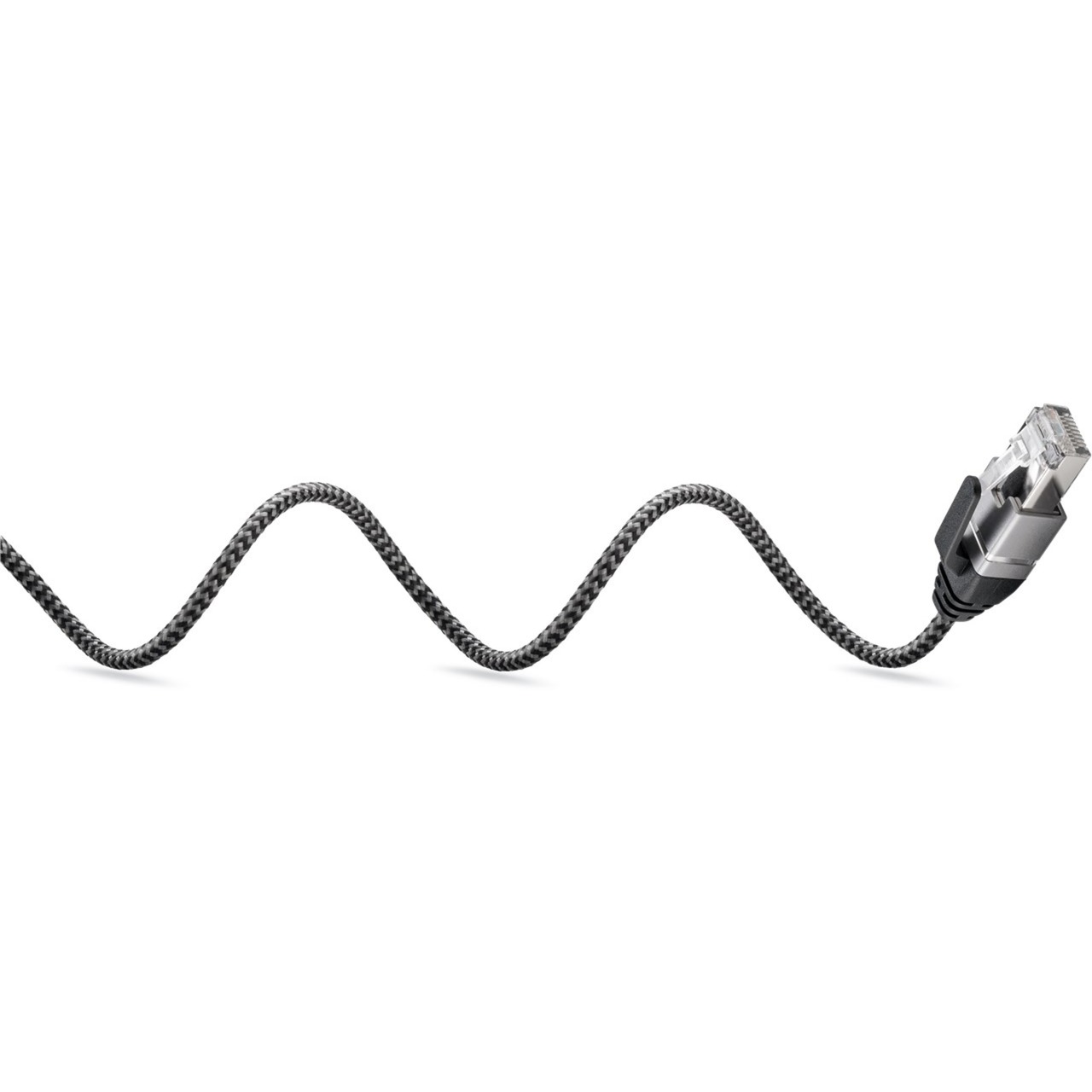 goobay Ethernet-Adapterkabel USB-C 3.2 Gen2 > RJ-45, Slim schwarz/grau, 15 Meter