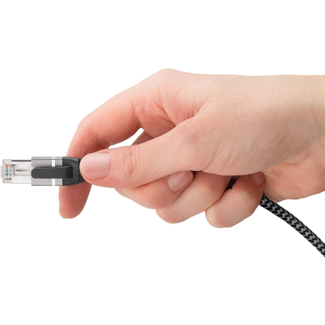 goobay Ethernet-Adapterkabel USB-C 3.2 Gen2 > RJ-45, Slim schwarz/grau, 15 Meter