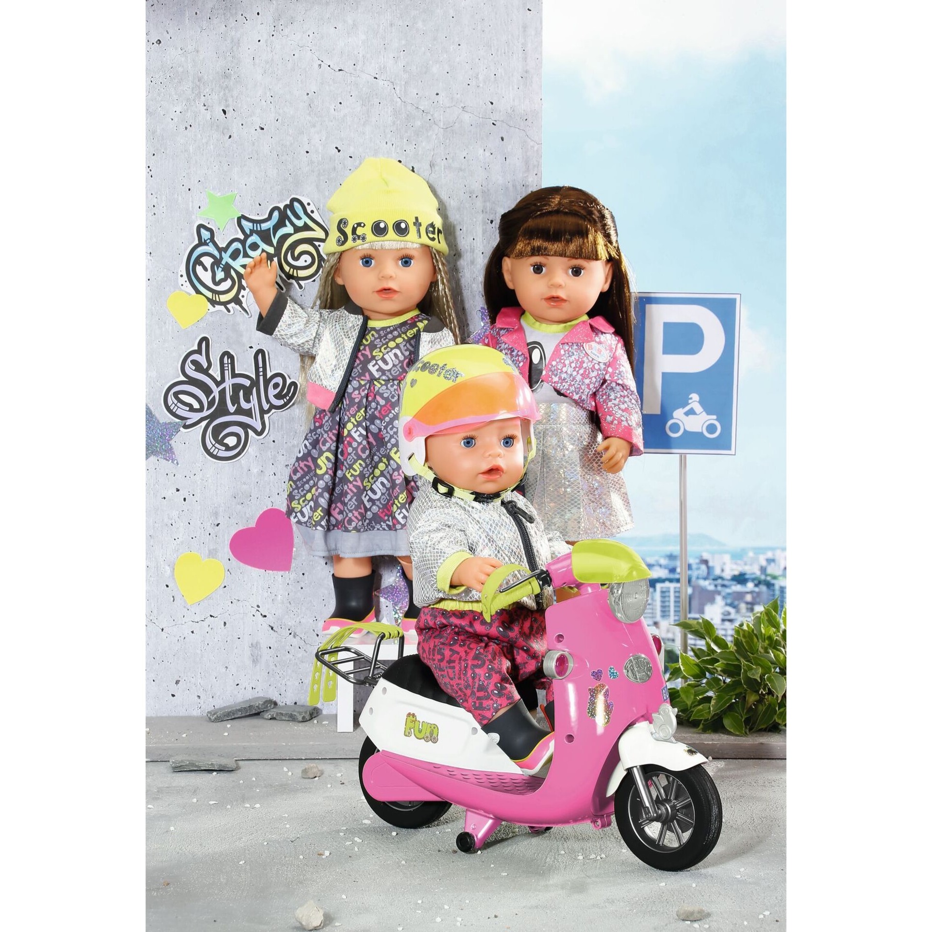 ZAPF Creation BABY born® E-Scooter Outfit 43cm, Puppenzubehör