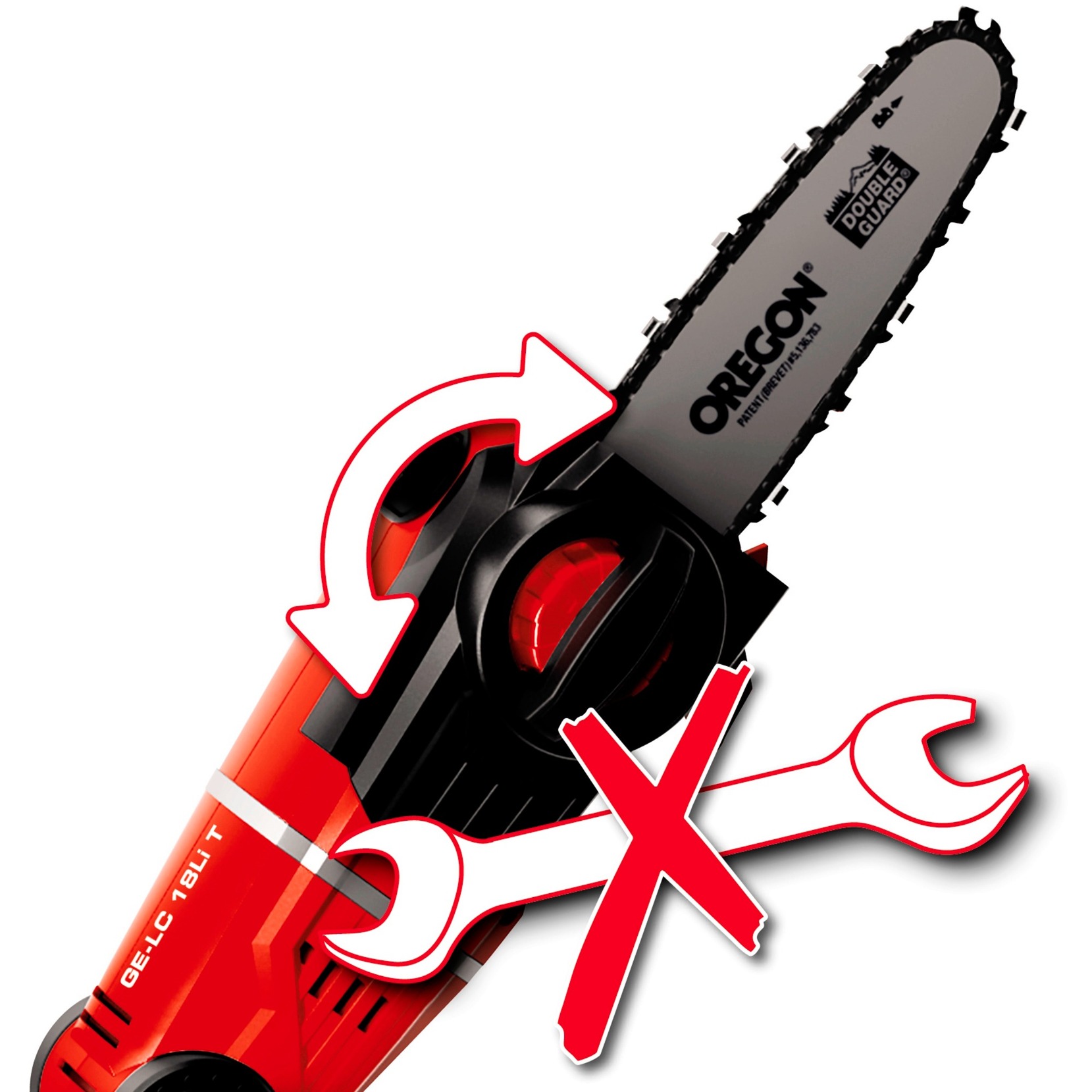 EINHELL Hochentaster für GE-HH 18Li T rot/schwarz, Aufsatz für Akku-Heckenschere