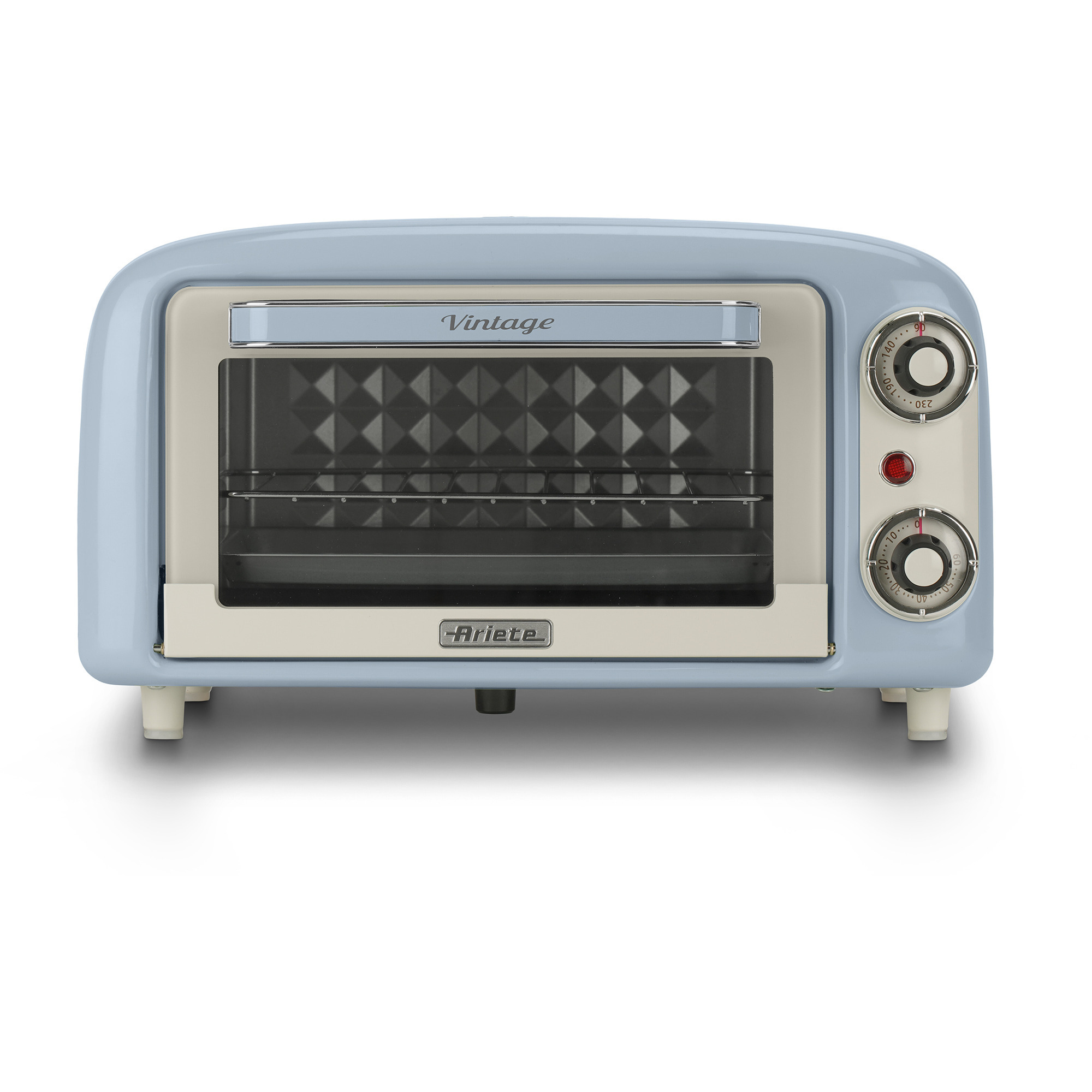 Ariete Mini-Backofen Vintage Blue weiß/hellblau, 800 Watt, 10 Liter