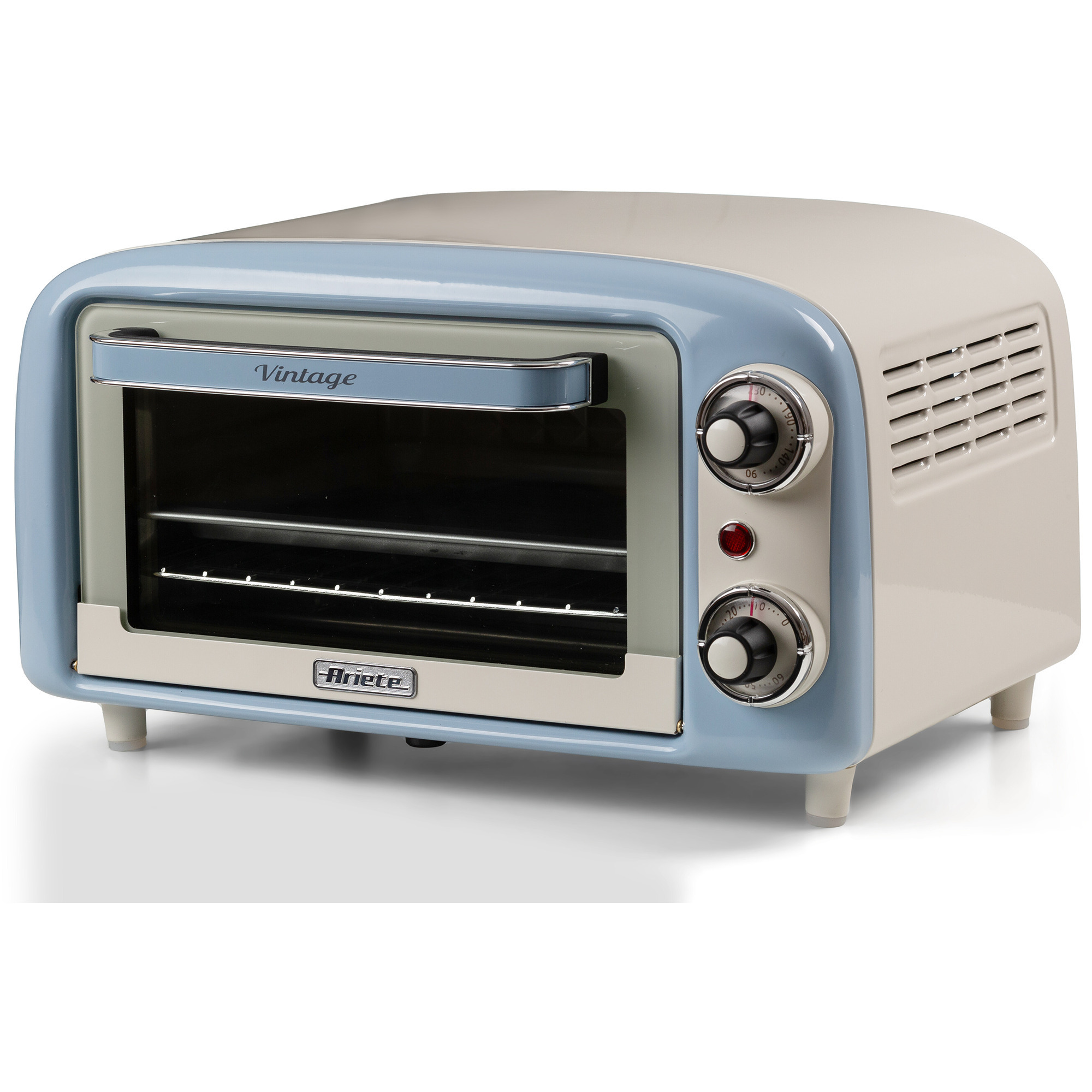 Ariete Mini-Backofen Vintage Blue weiß/hellblau, 800 Watt, 10 Liter