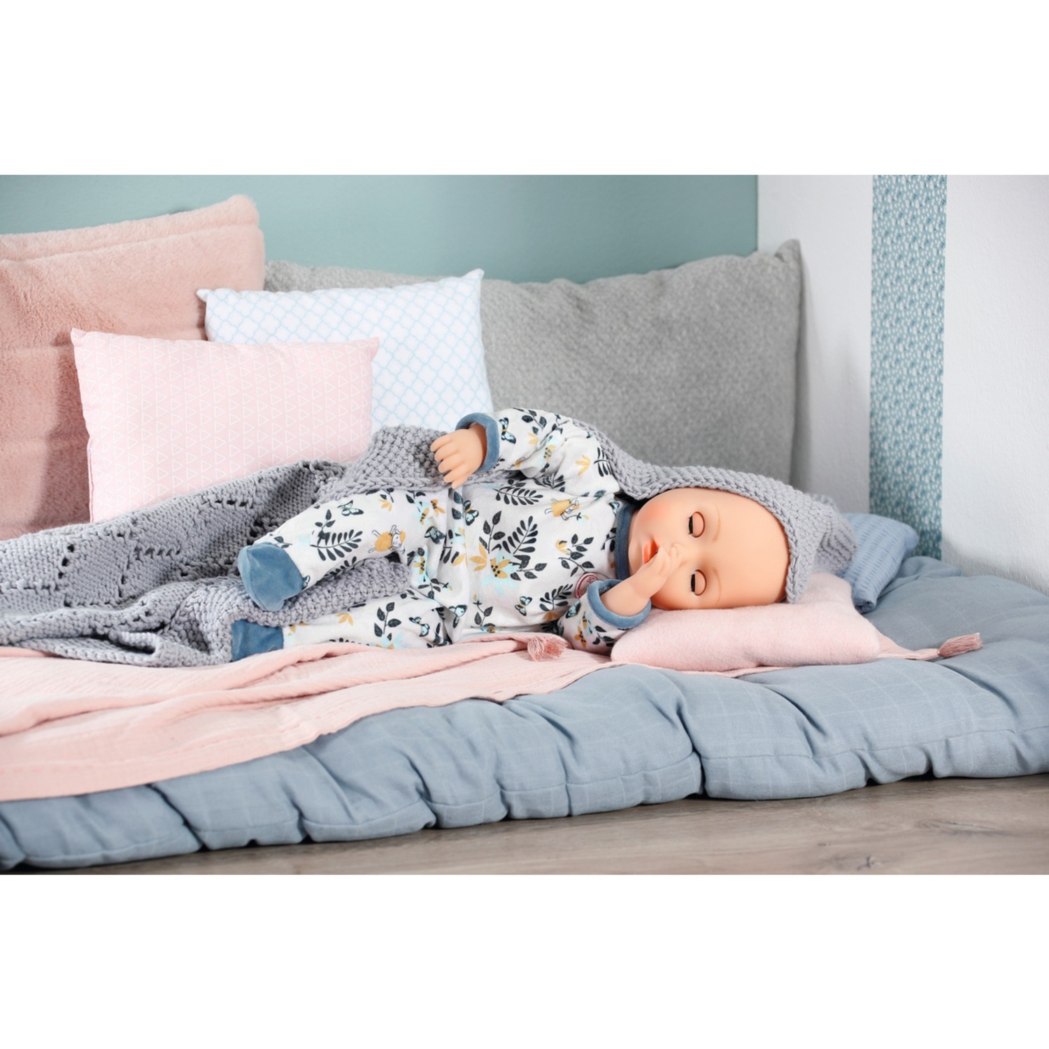 ZAPF Creation Baby Annabell® Strampler blau Blätter 43cm, Puppenzubehör