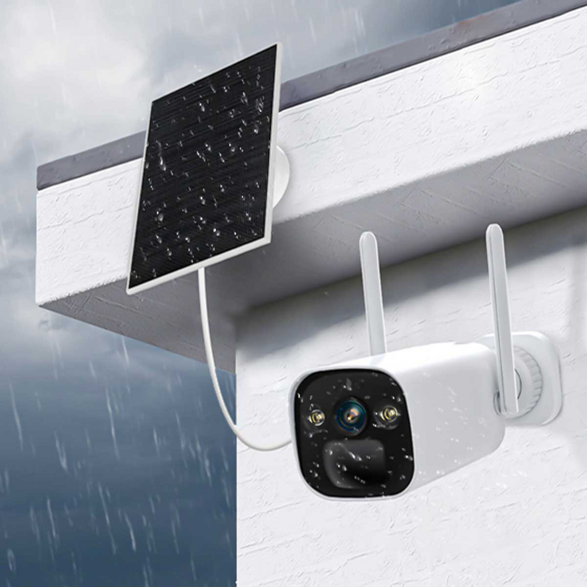 Foscam BP4, Überwachungskamera weiß/schwarz, inkl. 5W Solarpanel