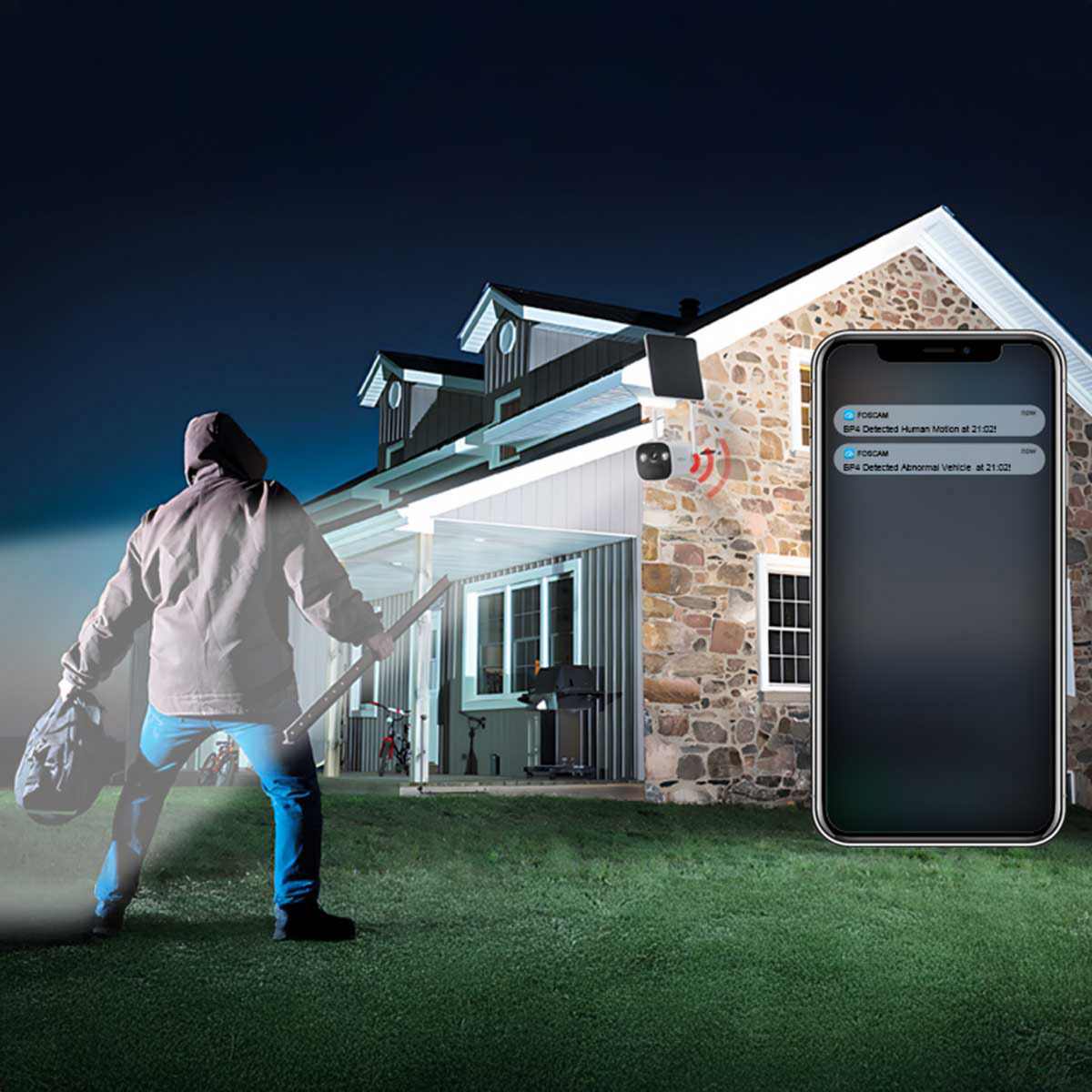 Foscam BP4, Überwachungskamera weiß/schwarz, inkl. 5W Solarpanel