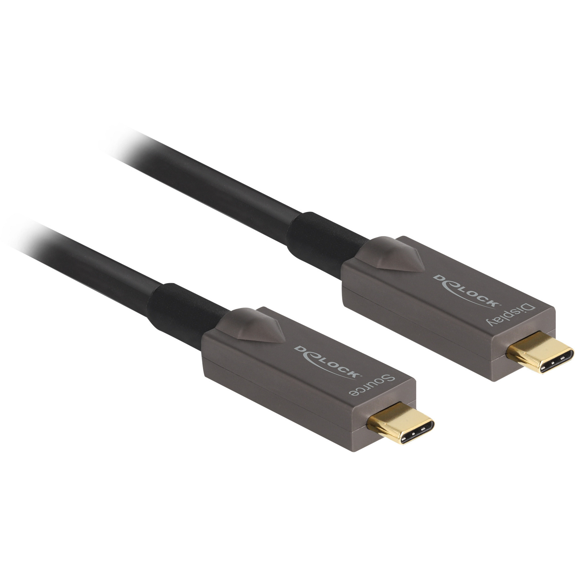 DeLOCK Aktives Optisches USB-C 4K Video + Daten + PD Kabel schwarz, 10 Meter, PD 60 Watt