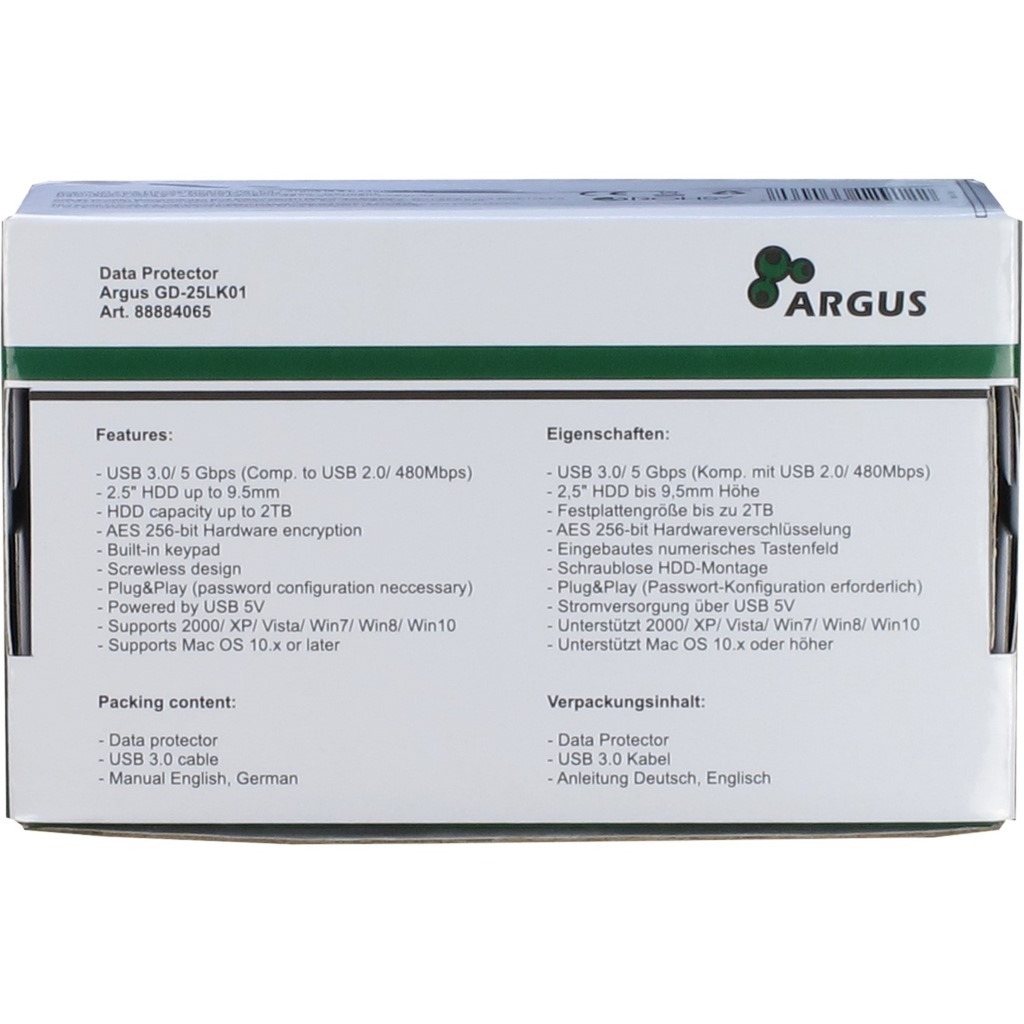 Inter-Tech Argus GD-25LK01, Laufwerksgehäuse schwarz