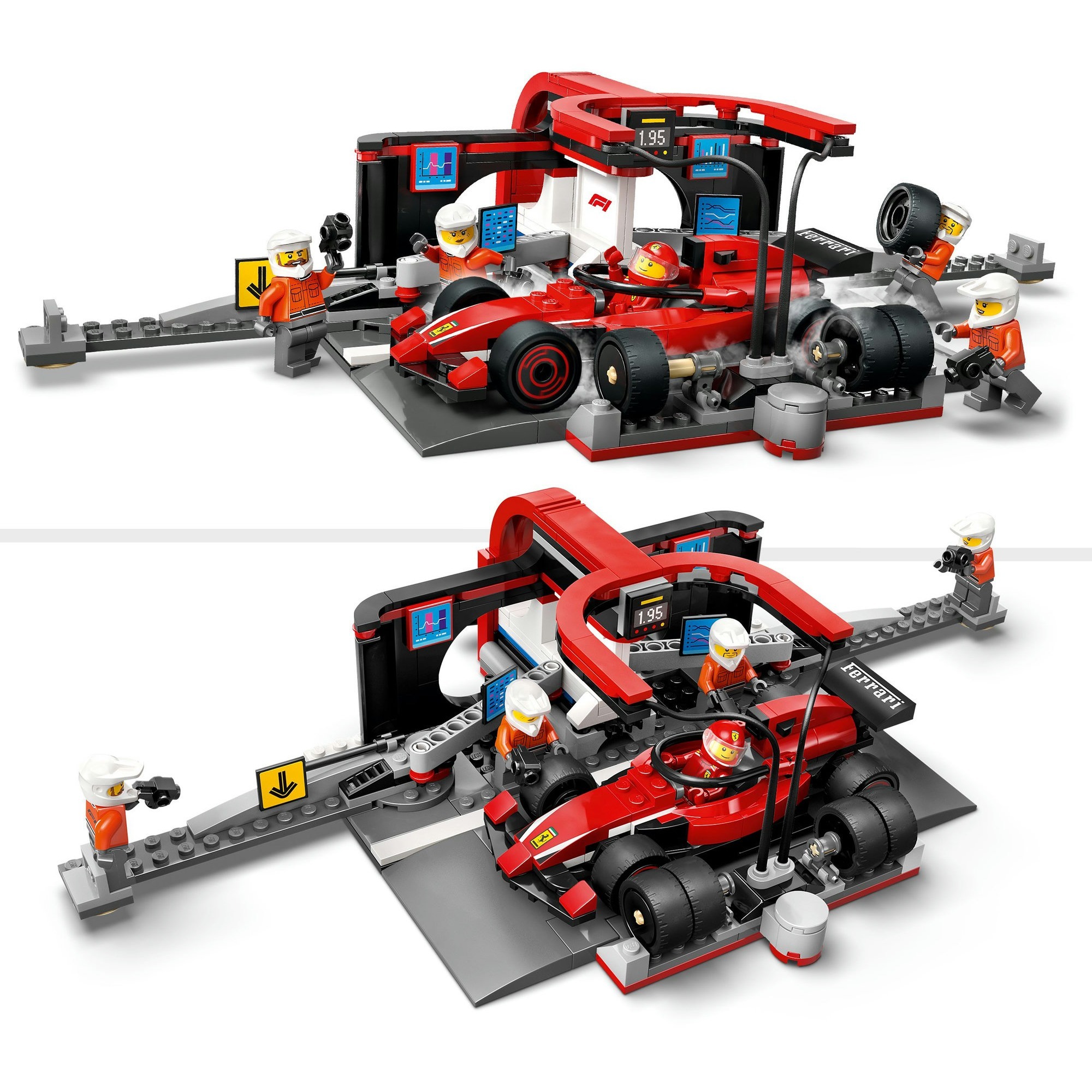 LEGO 60443 City F1 Boxenstopp mit Boxencrew und Ferrari Flitzer, Konstruktionsspielzeug
