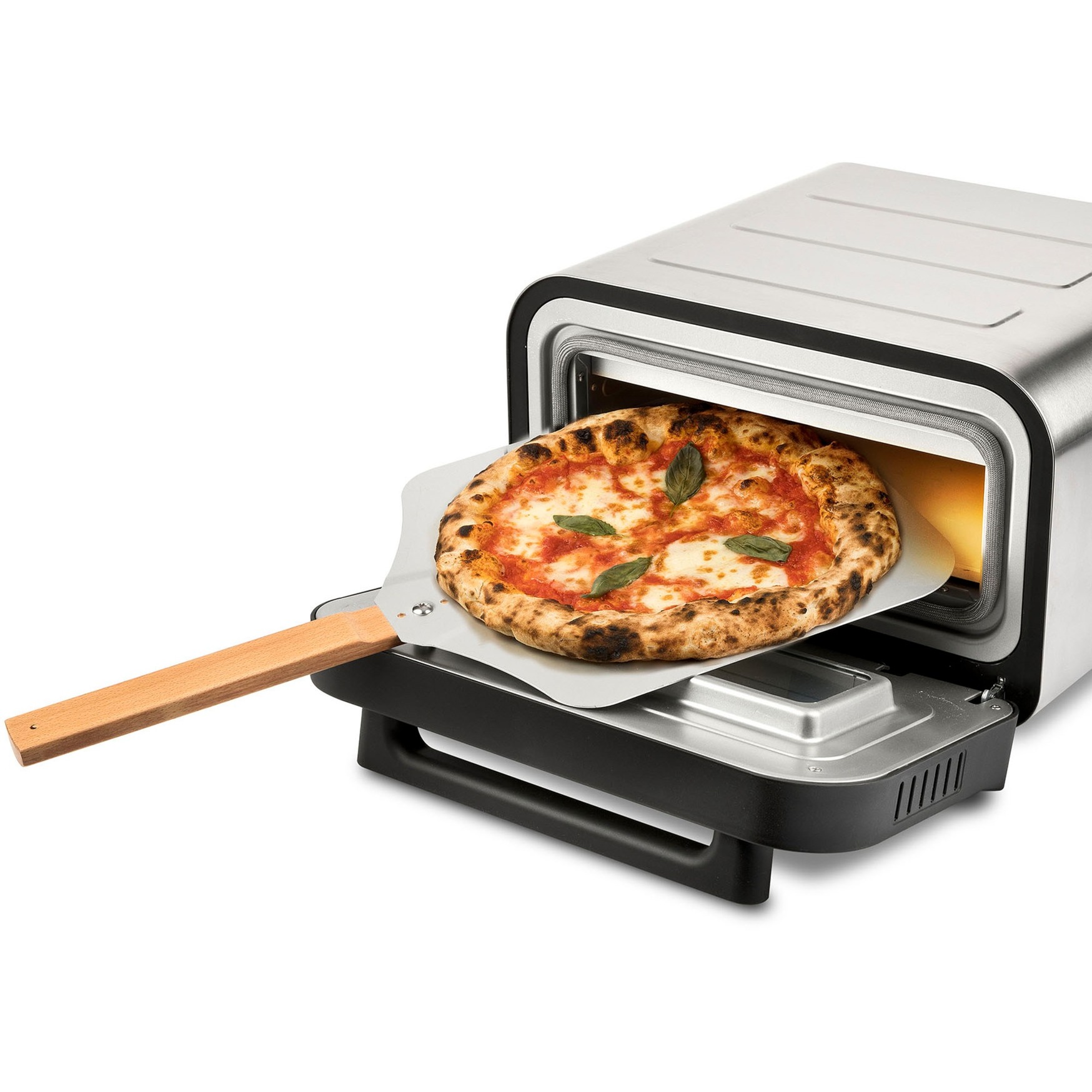 G3 Ferrari Pizzaofen Pizza Pro 2 Minuti G10204 edelstahl/schwarz, bis 1.850 Watt, für Pizza Ø 32cm, inkl. Pizzaschieber