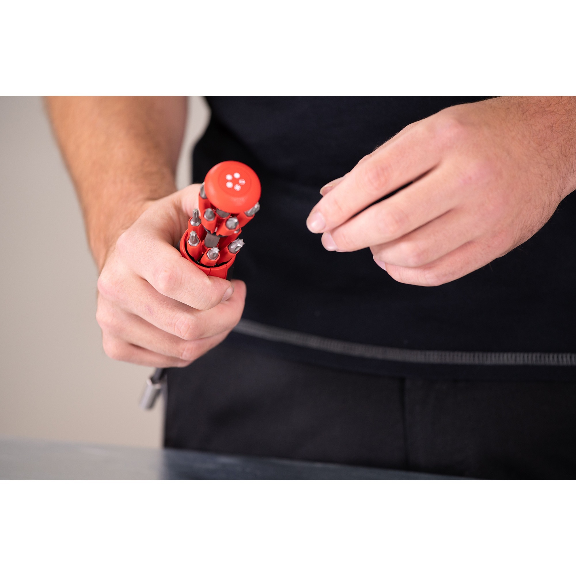 Wiha Schraubendreher mit Bit Magazin LiftUp 25, 1/4" schwarz/rot, 12 Bits, magnetisch