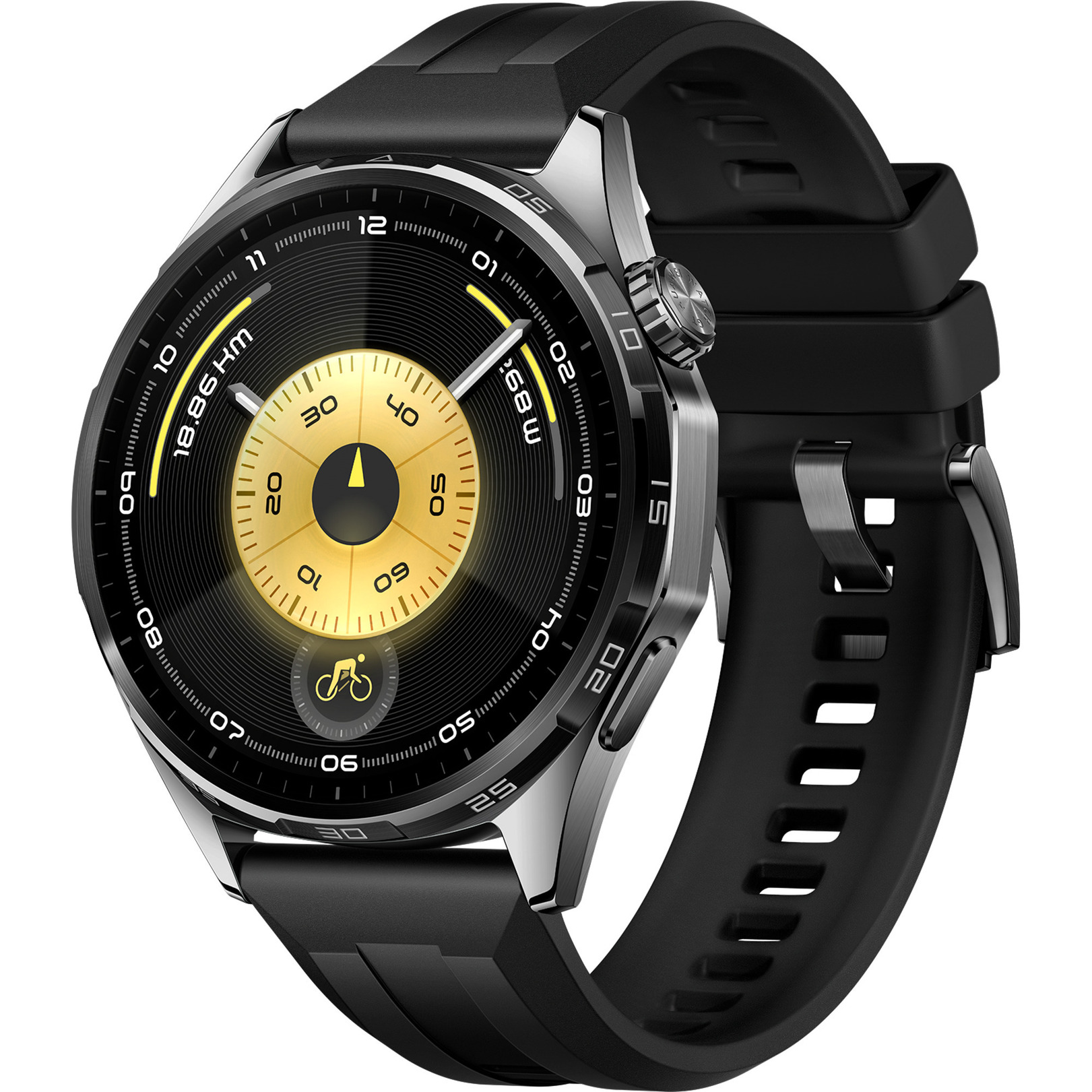 Huawei Watch GT 6 46mm (Atum-B19F), Smartwatch schwarz, schwarzes Fluorelastomerarmband