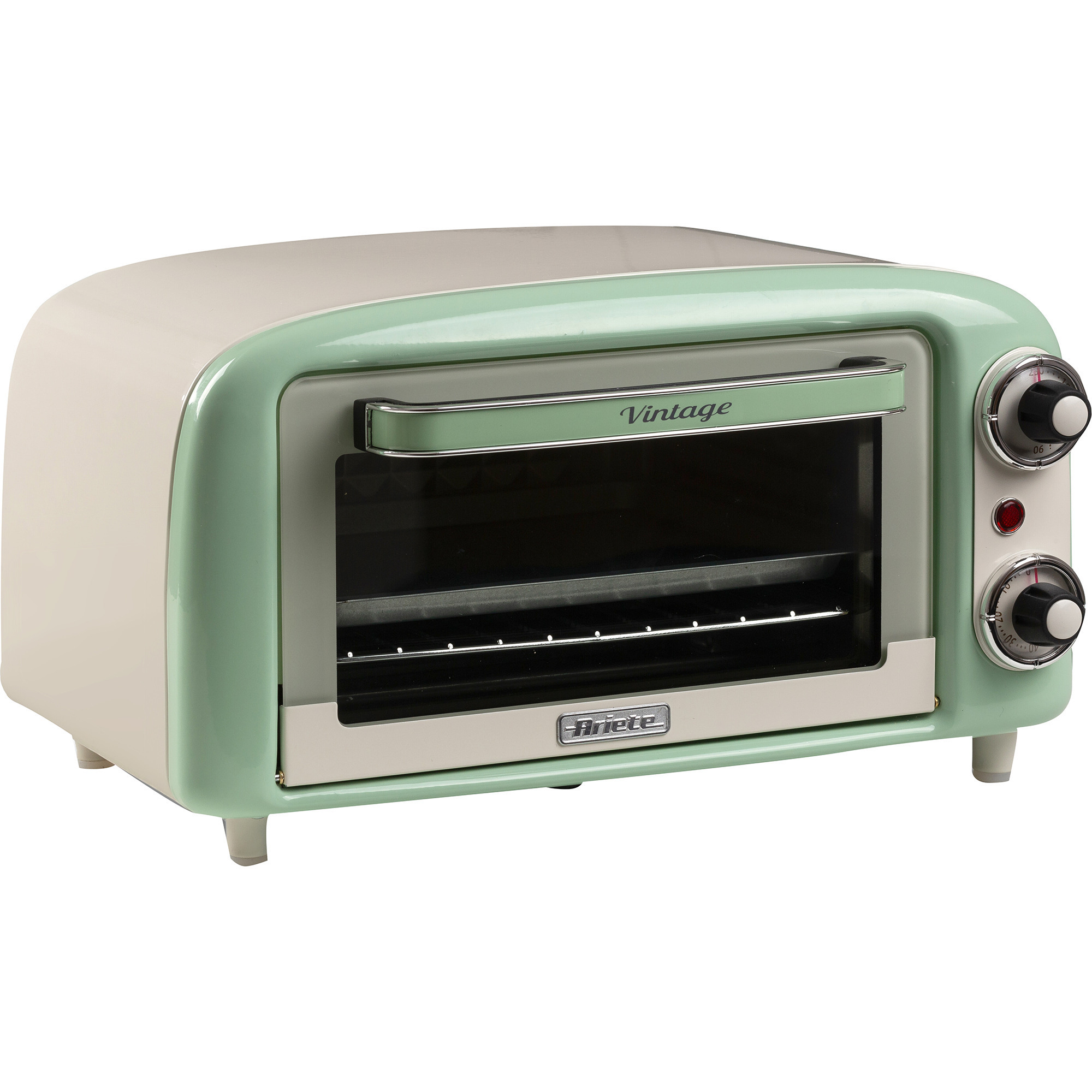 Ariete Mini-Backofen Vintage Green weiß/hellgrün, 800 Watt, 10 Liter