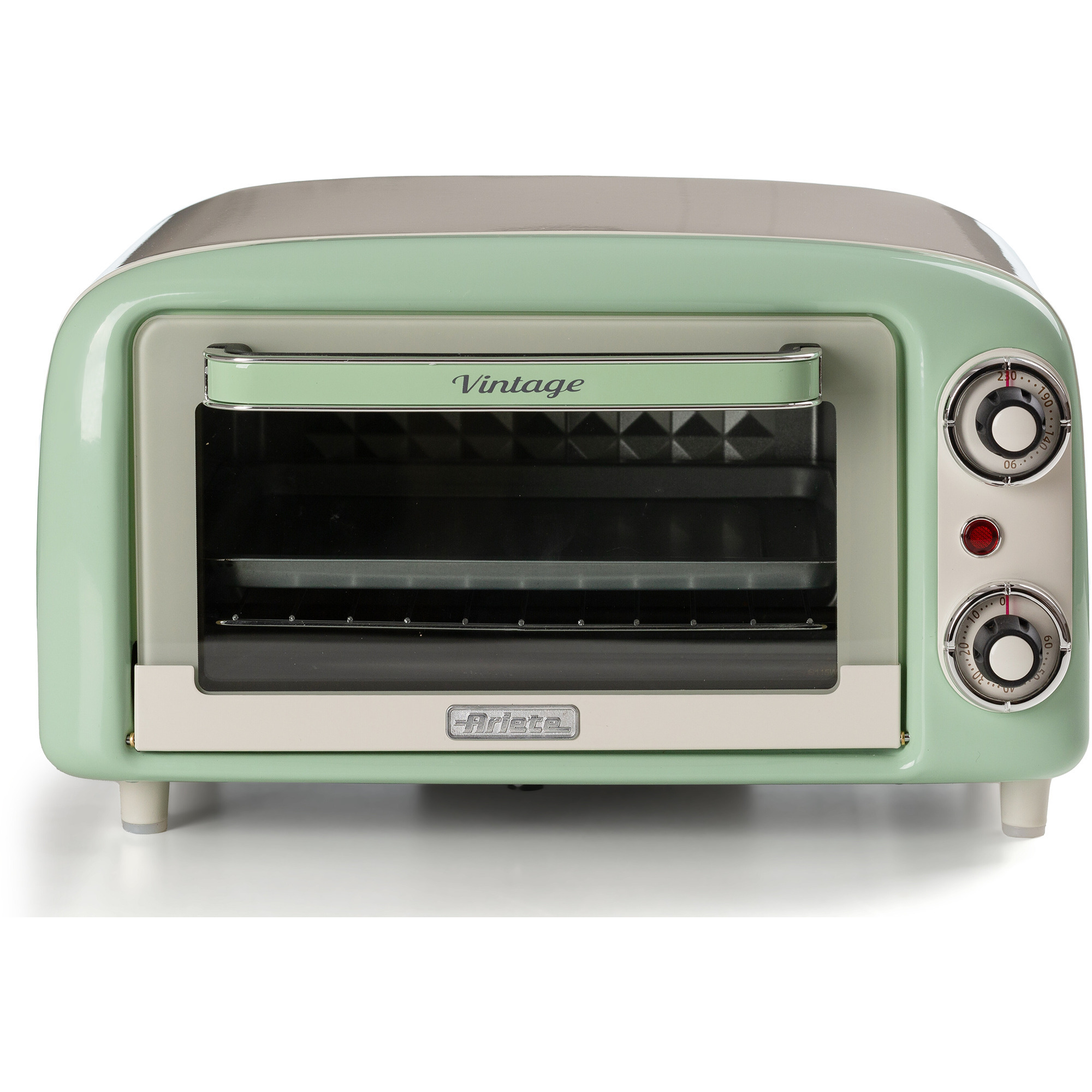 Ariete Mini-Backofen Vintage Green weiß/hellgrün, 800 Watt, 10 Liter