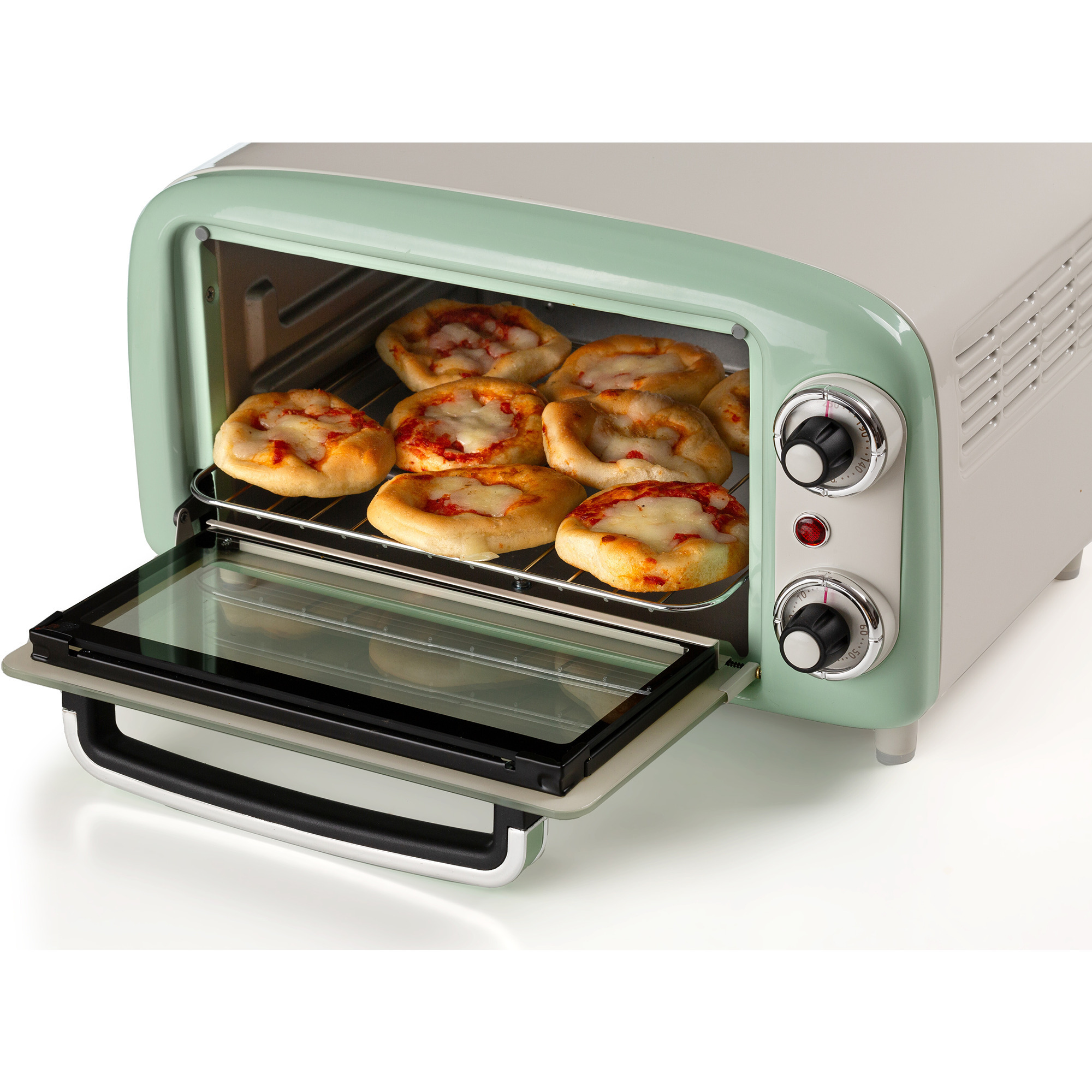 Ariete Mini-Backofen Vintage Green weiß/hellgrün, 800 Watt, 10 Liter