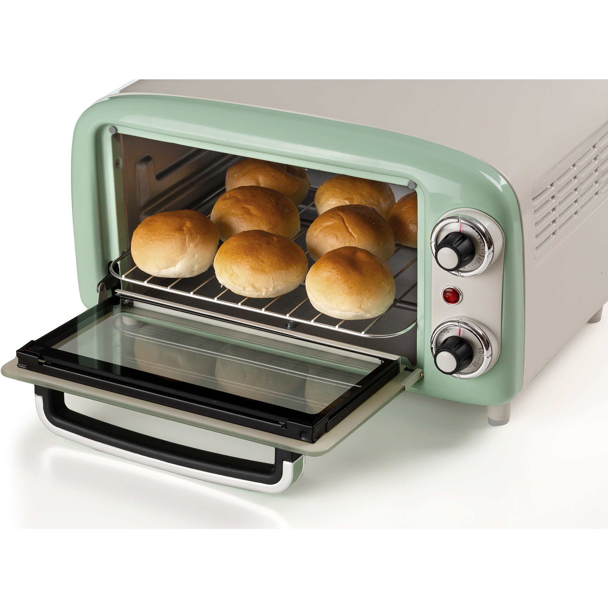 Ariete Mini-Backofen Vintage Green weiß/hellgrün, 800 Watt, 10 Liter