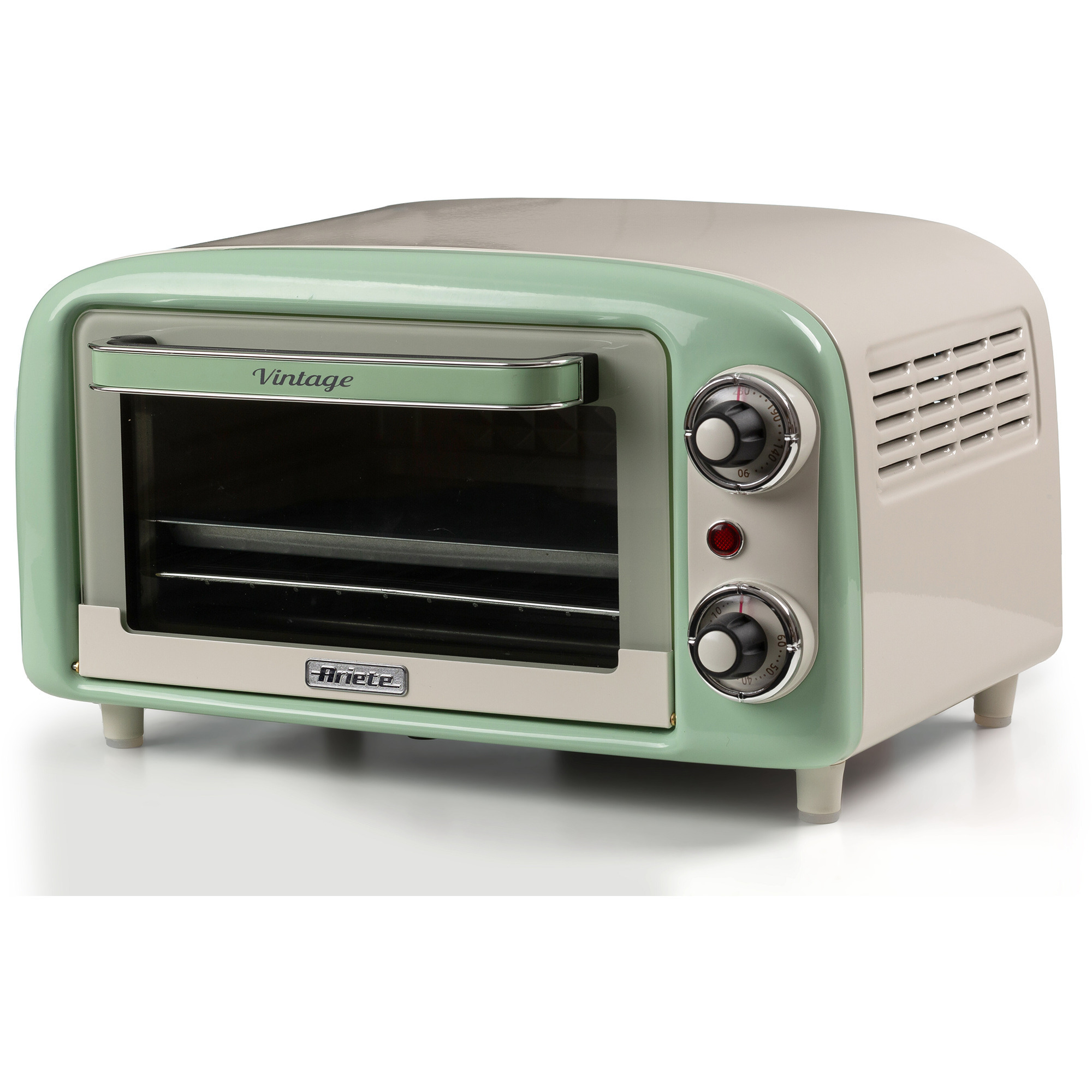 Ariete Mini-Backofen Vintage Green weiß/hellgrün, 800 Watt, 10 Liter