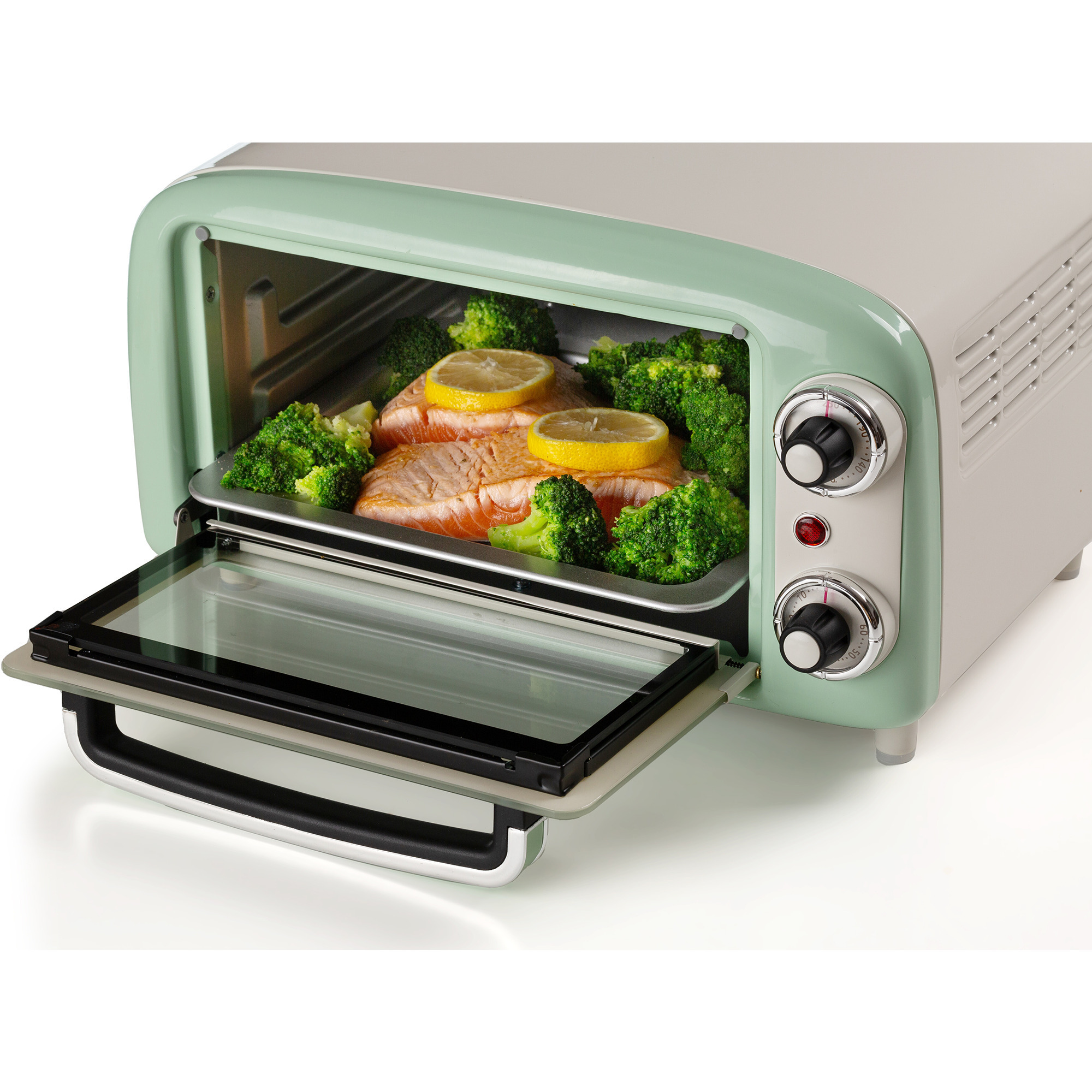 Ariete Mini-Backofen Vintage Green weiß/hellgrün, 800 Watt, 10 Liter