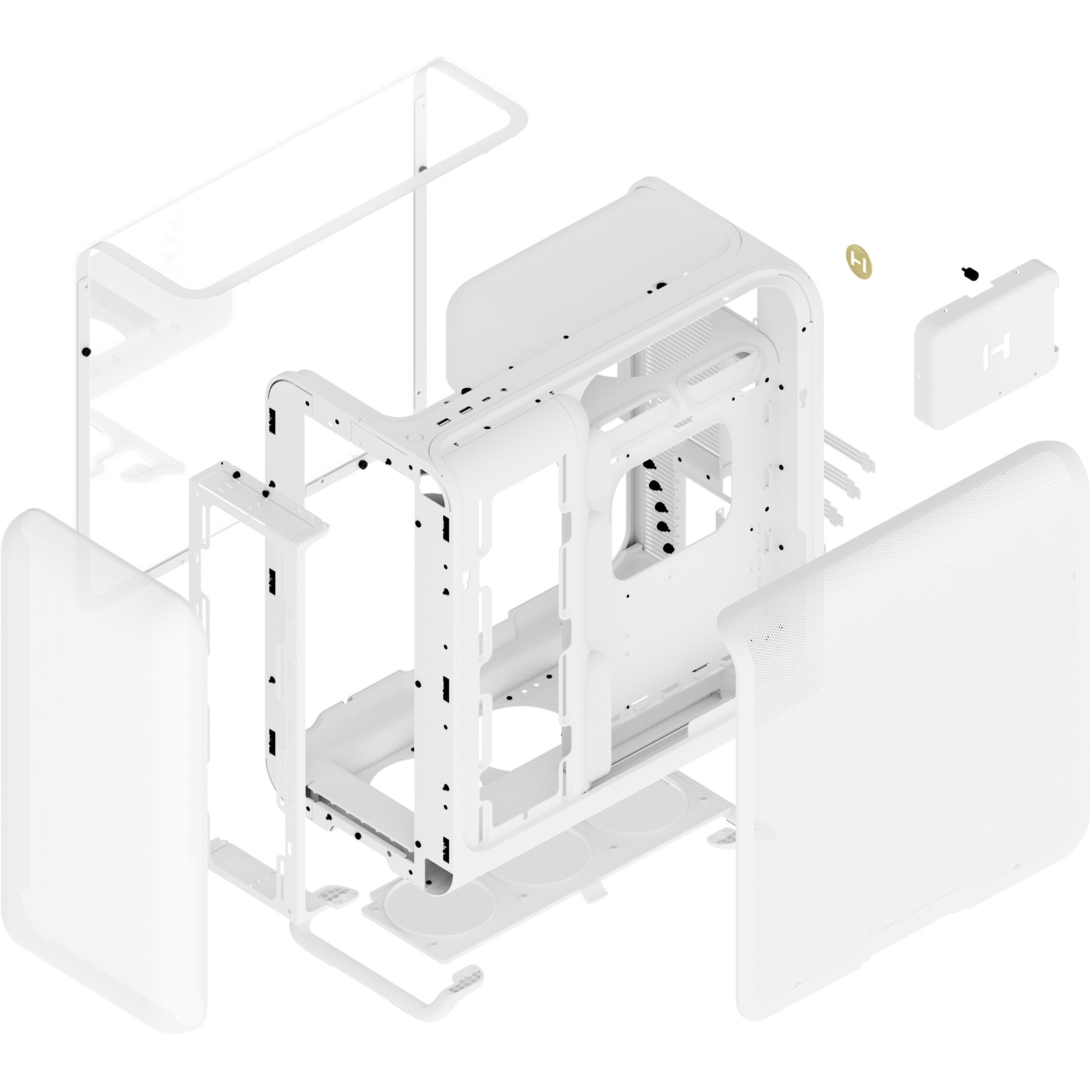 HYTE X50, Tower-Gehäuse weiß, Tempered Glass