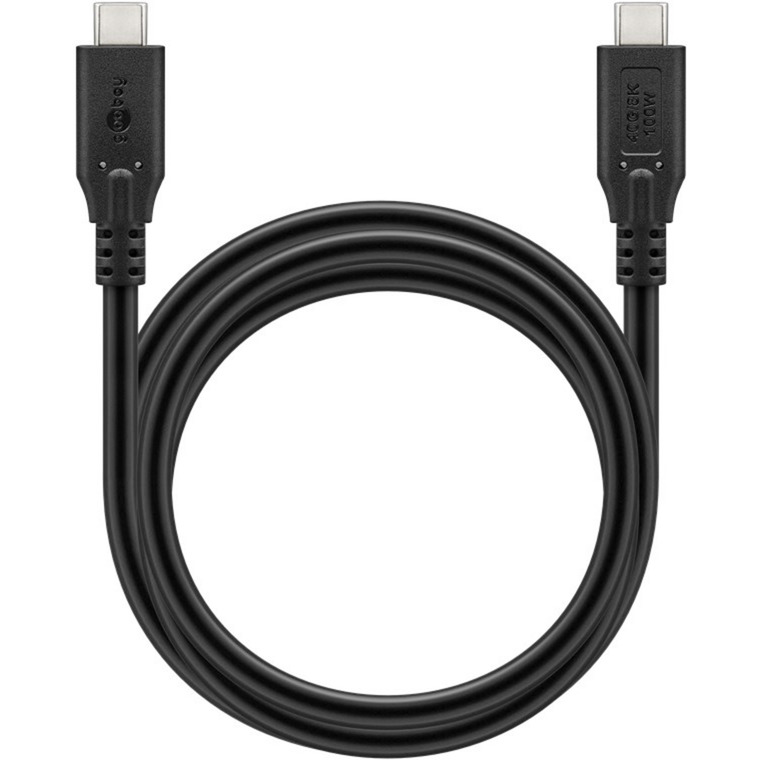goobay USB4 Gen 3x2 Kabel, USB-C Stecker > USB-C Stecker, 40Gbit/s schwarz, 1,5 Meter, PD, Laden mit bis zu 100 Watt